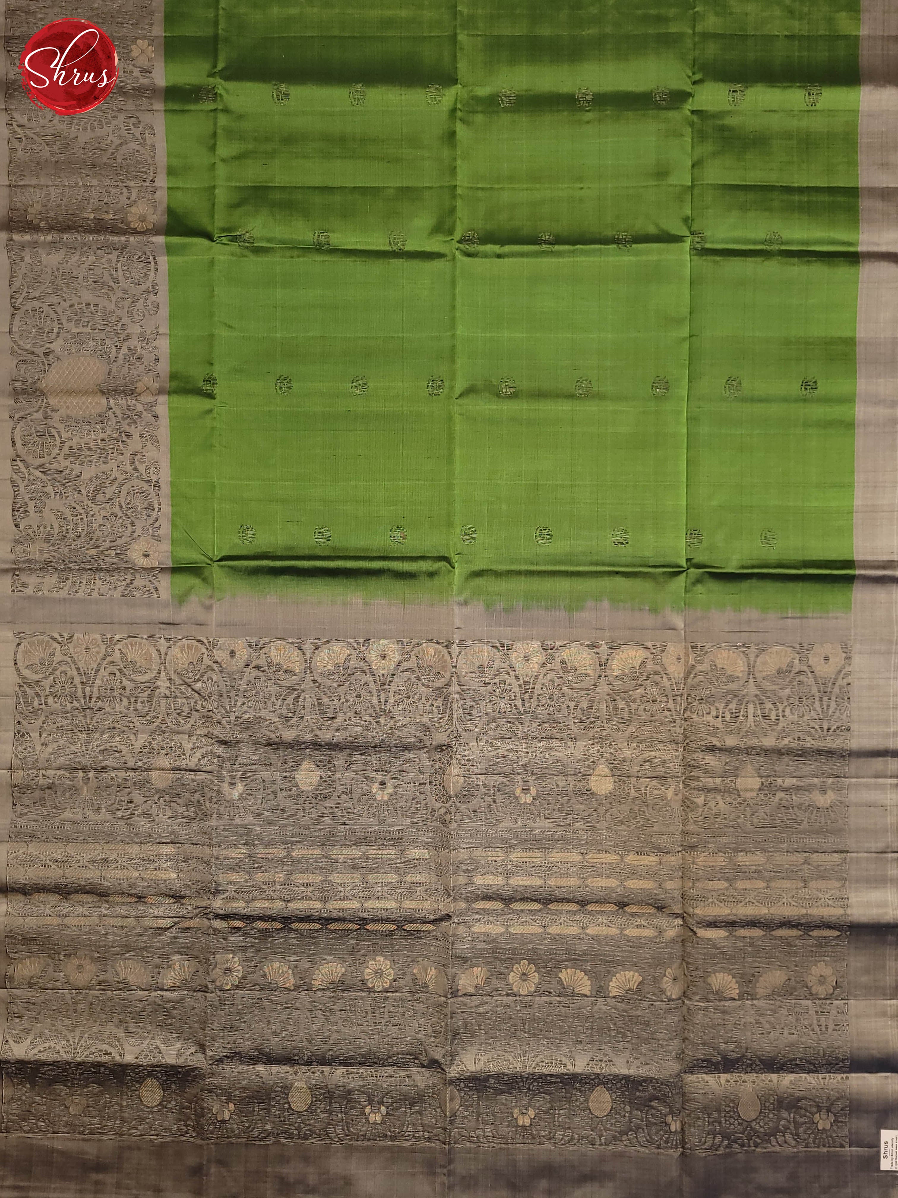 Green and Grey-Soft Silk saree - Shop on ShrusEternity.com