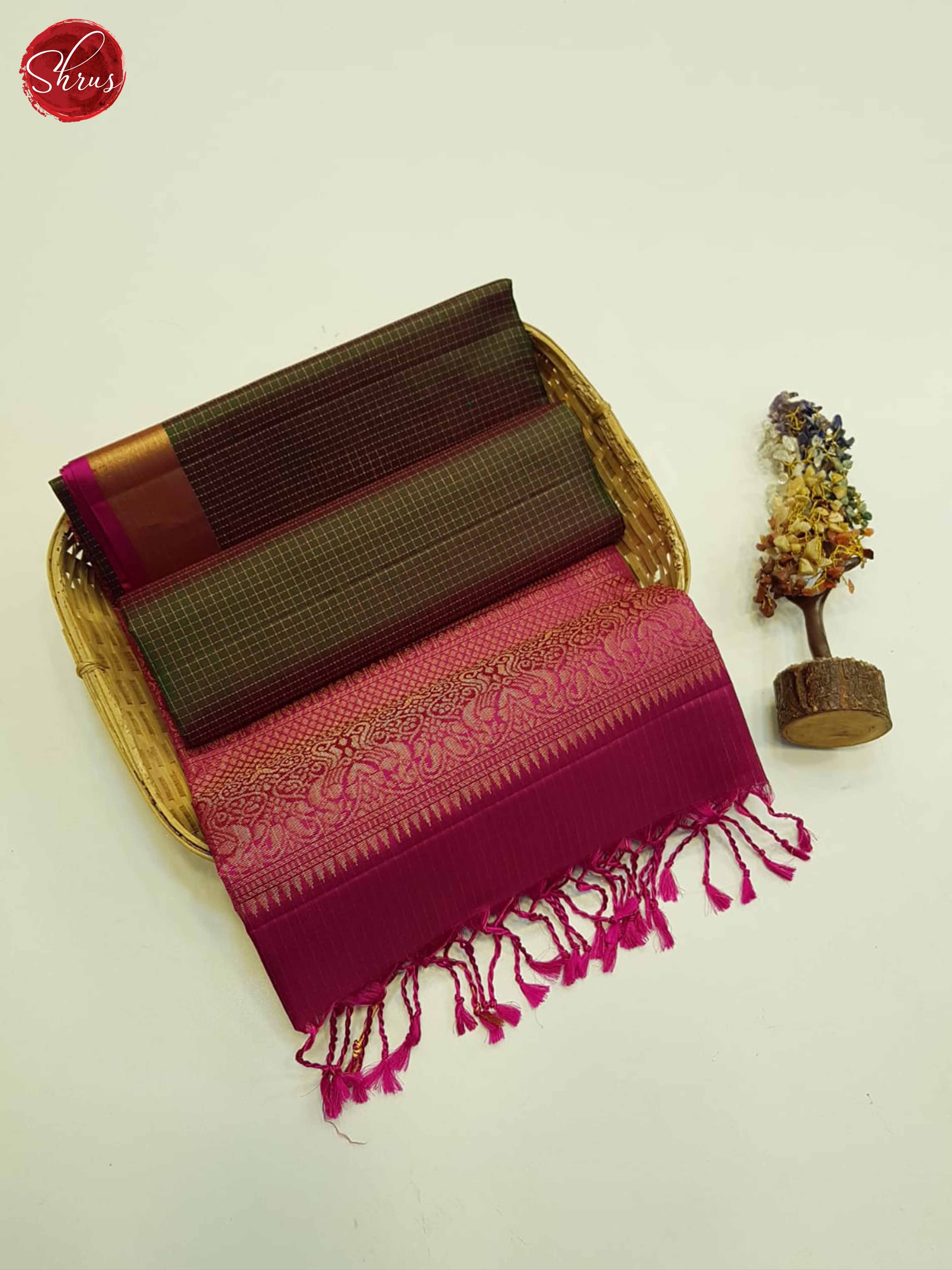 Green and pink- Soft Silk Saree - Shop on ShrusEternity.com