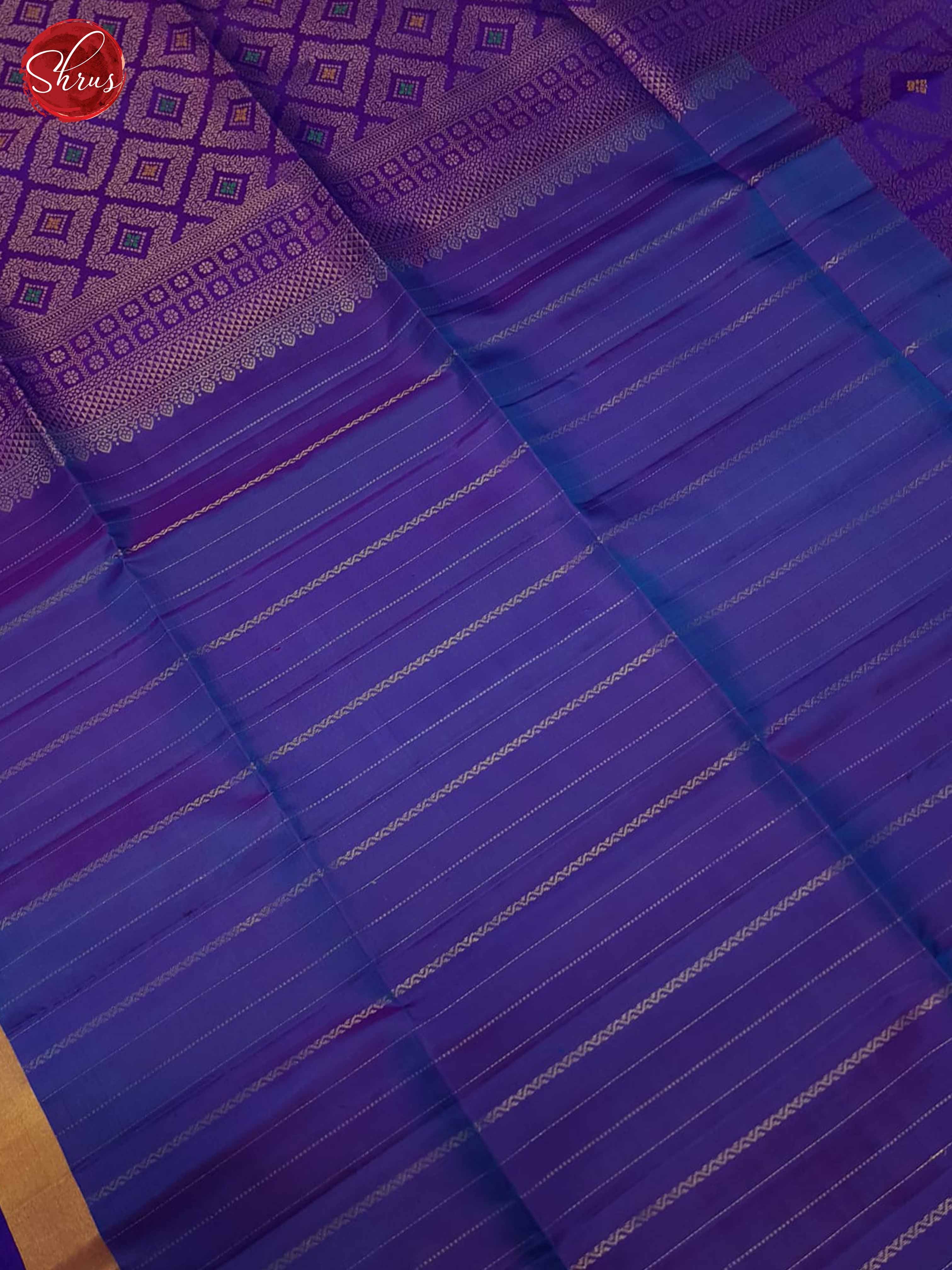 Blue and Purple- Soft Silk Saree - Shop on ShrusEternity.com