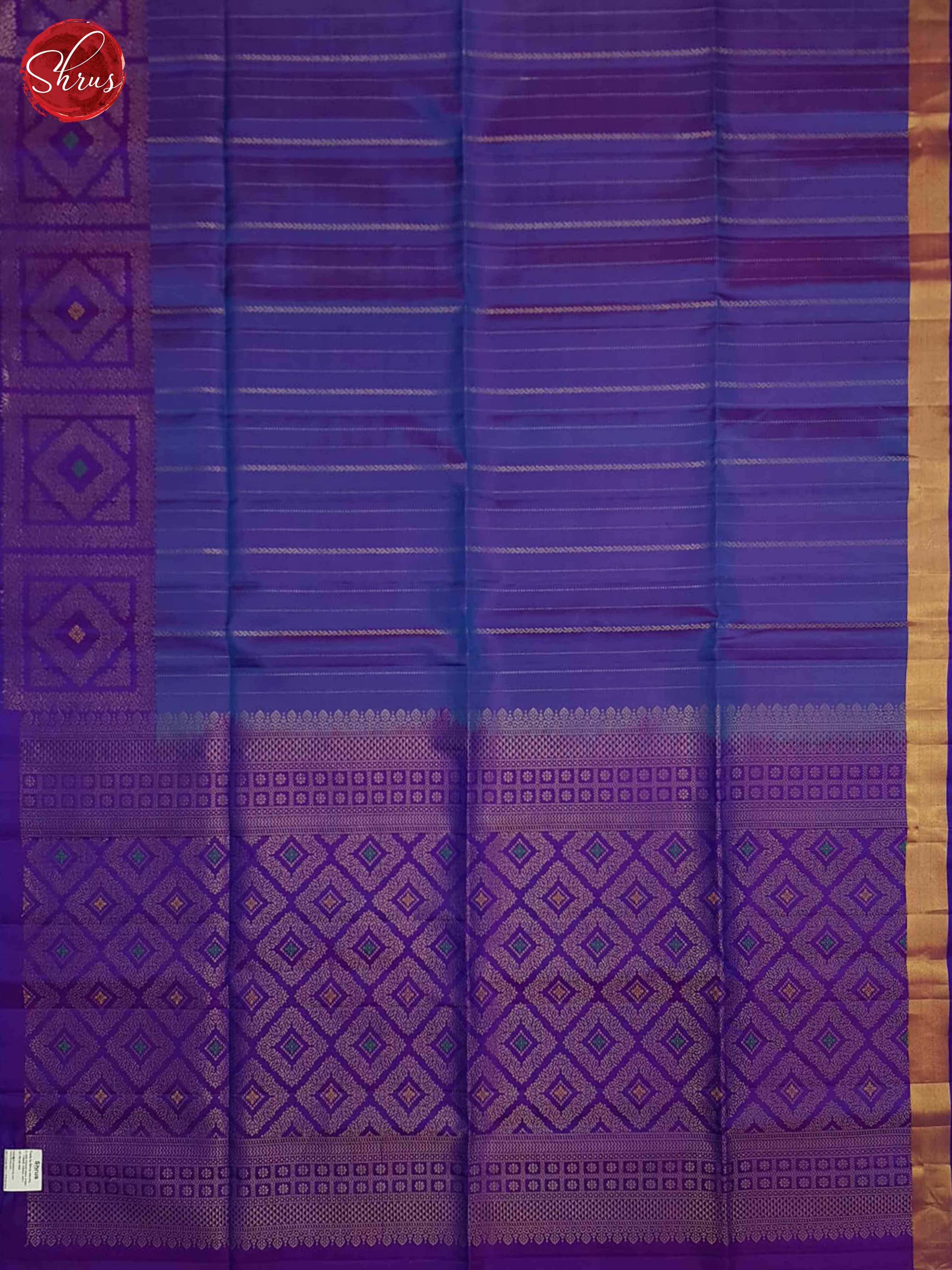 Blue and Purple- Soft Silk Saree - Shop on ShrusEternity.com