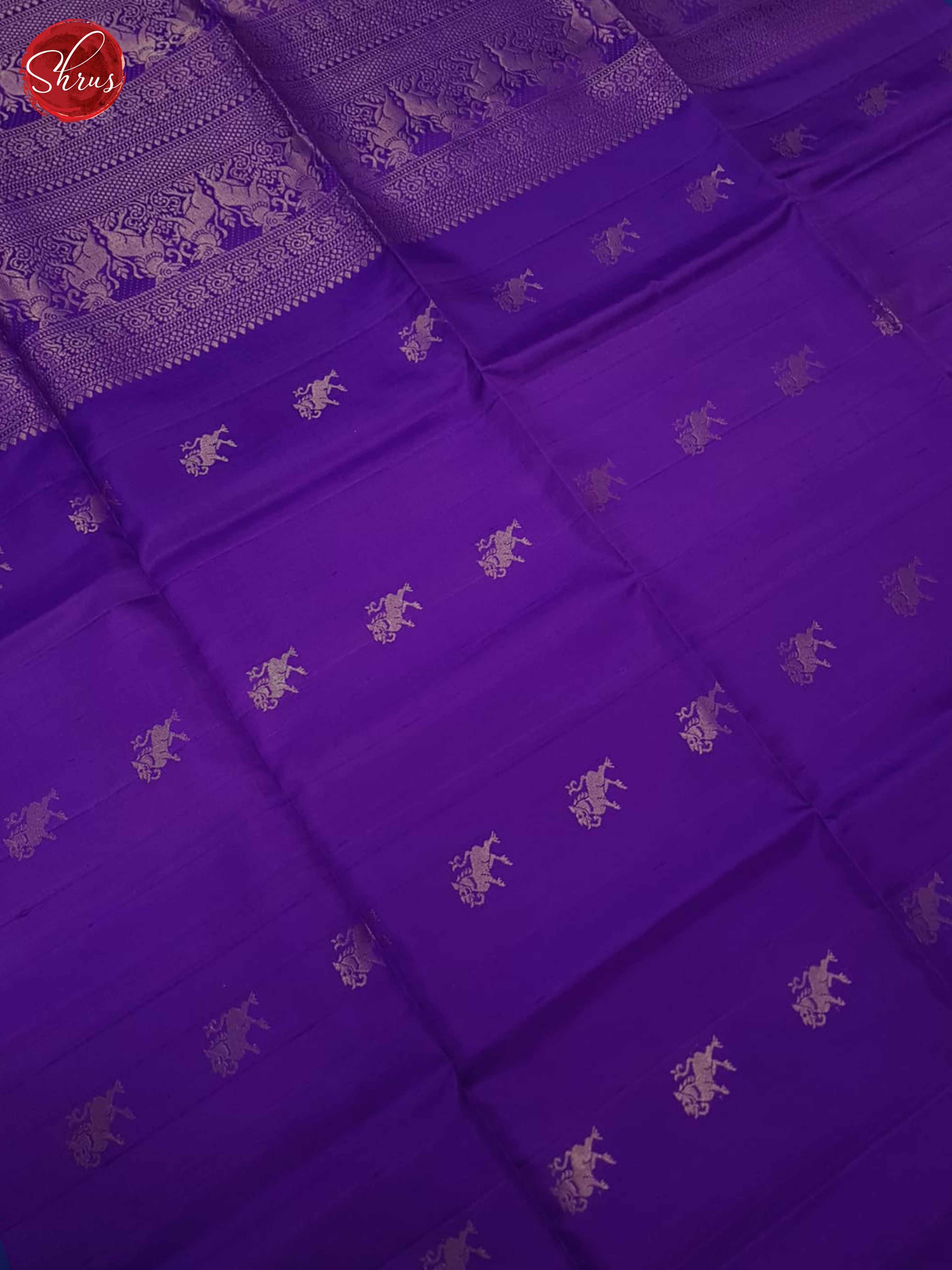 Purple and Blue - Soft Silk Saree - Shop on ShrusEternity.com