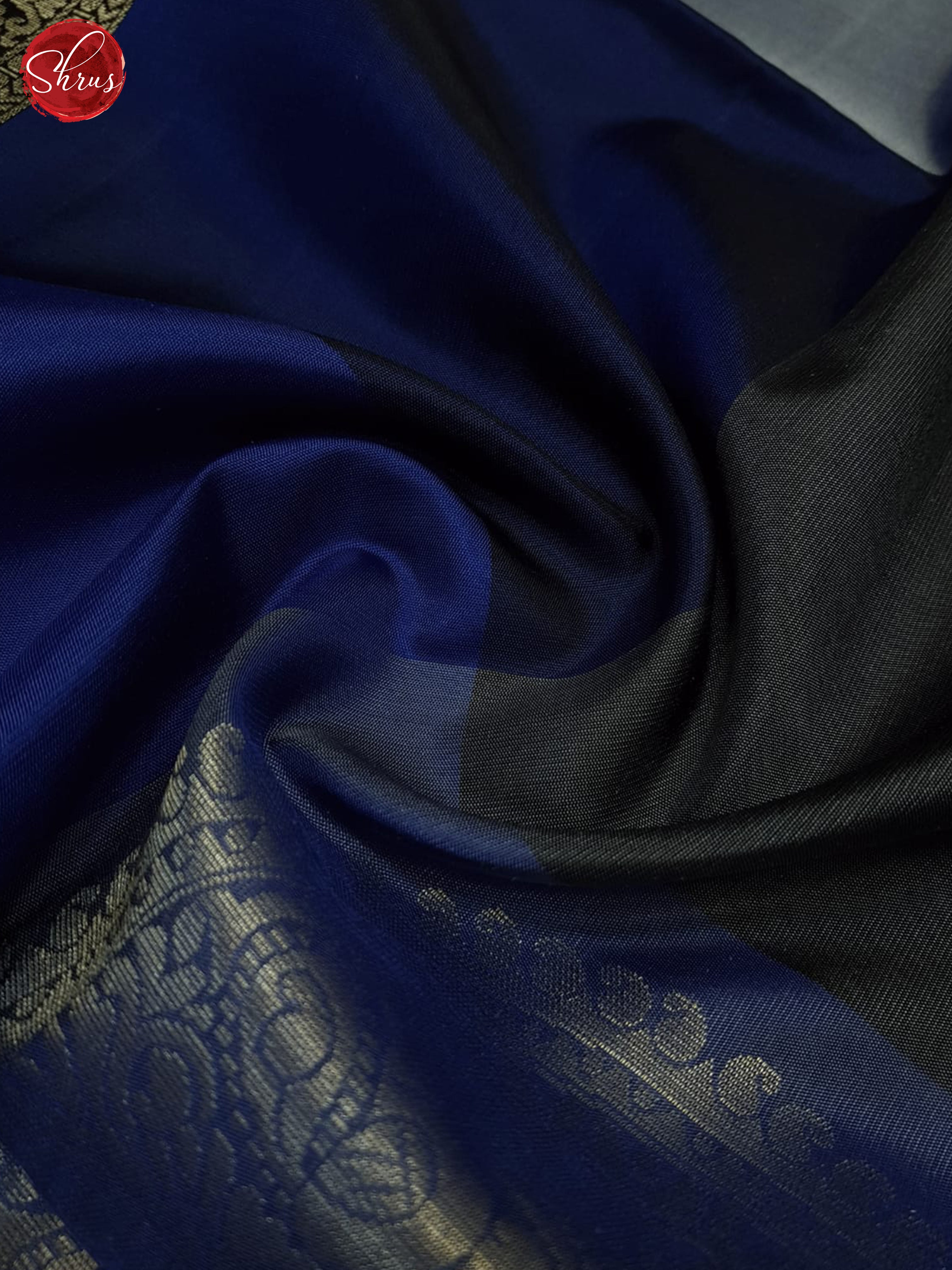 Grey ,blue and black- Soft Silk Saree - Shop on ShrusEternity.com