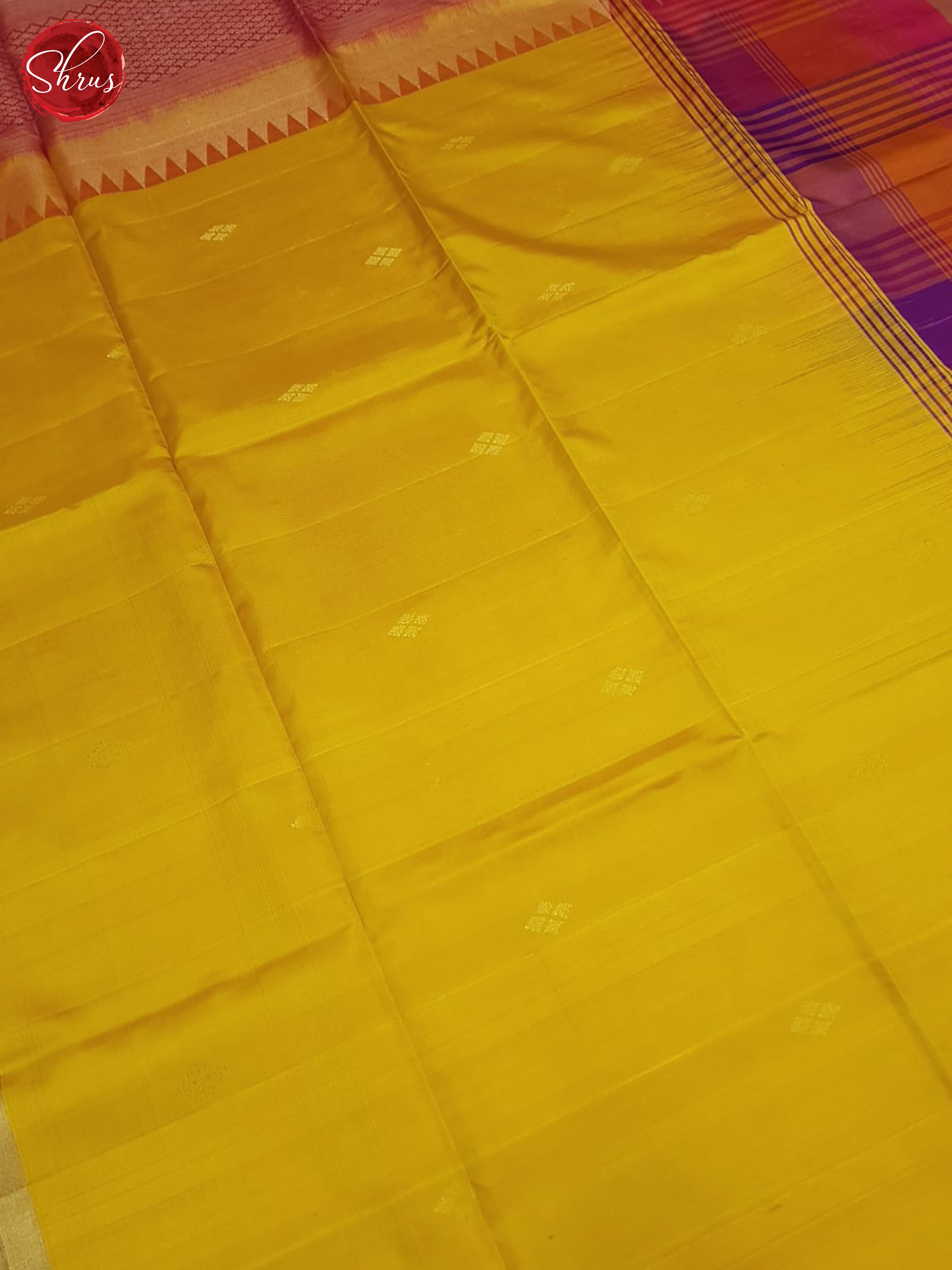 Mustard And Pink-Soft silk saree - Shop on ShrusEternity.com