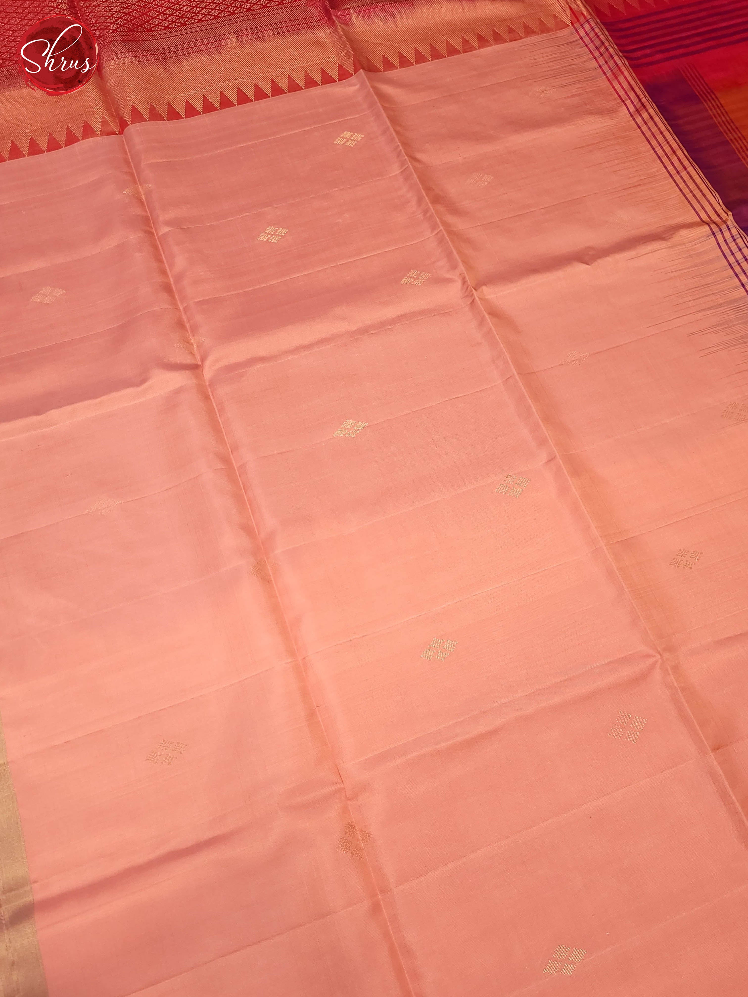 Peach and pink-Soft Silk Saree - Shop on ShrusEternity.com