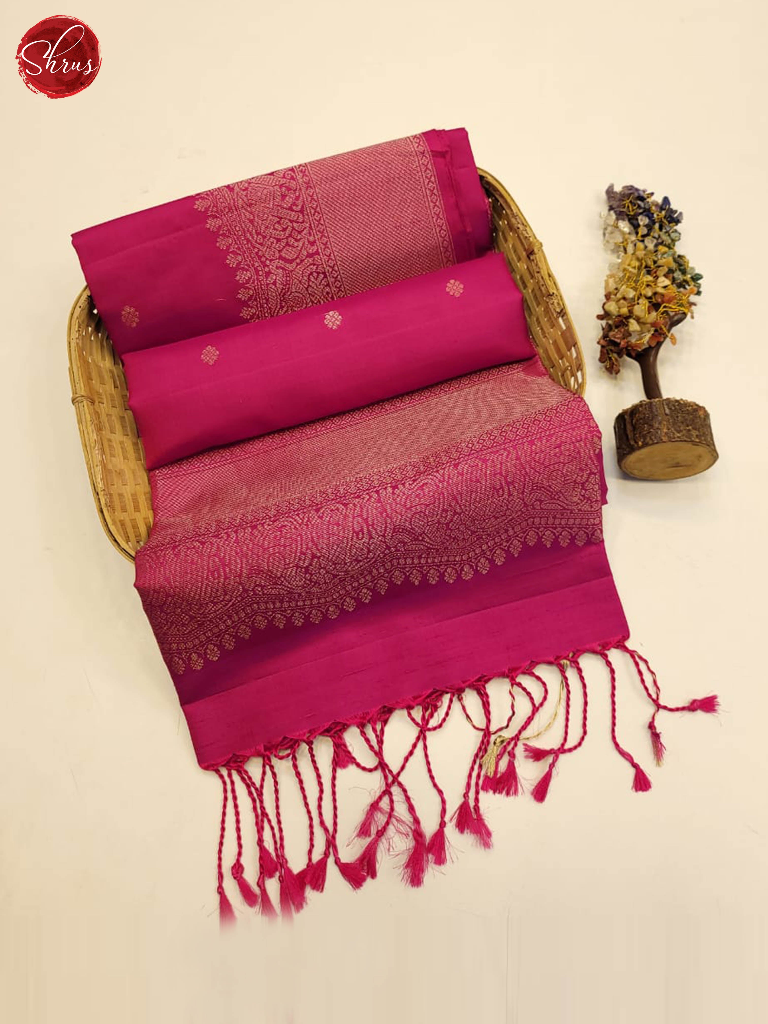 Pink(Single tone)-Soft silk saree - Shop on ShrusEternity.com