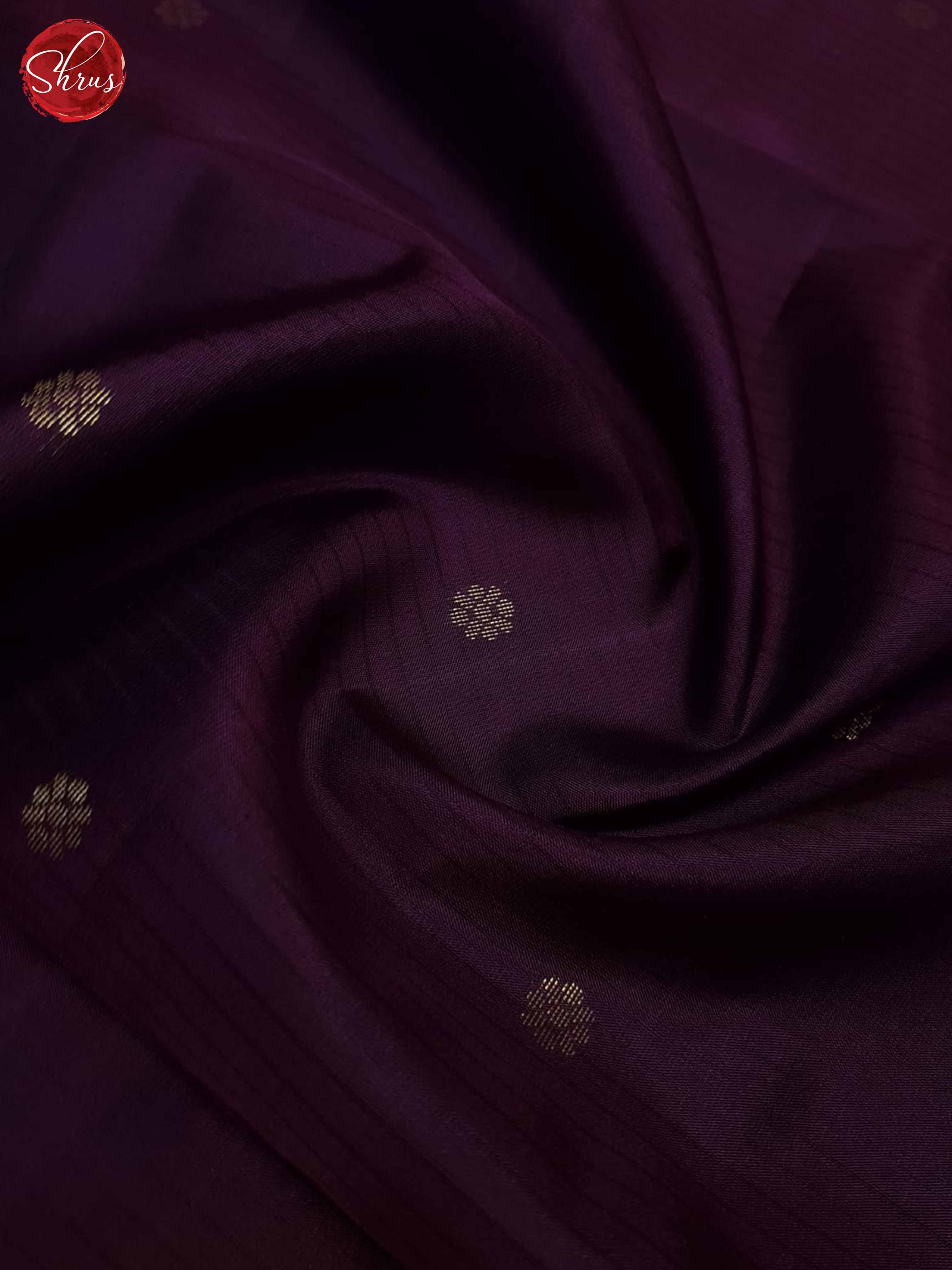 Wine and Blue- Soft Silk Saree - Shop on ShrusEternity.com