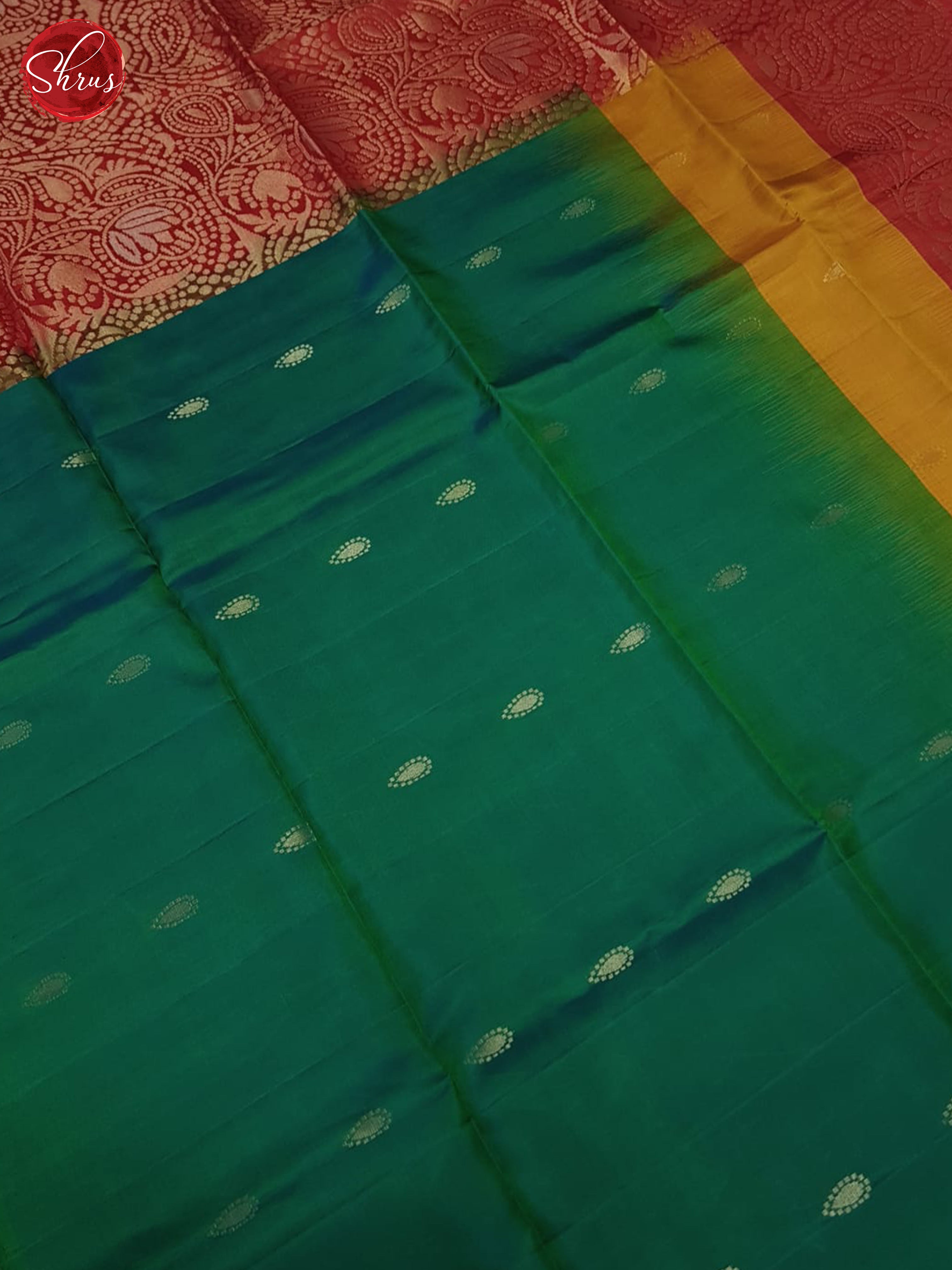 Green And Red -Soft silk saree - Shop on ShrusEternity.com