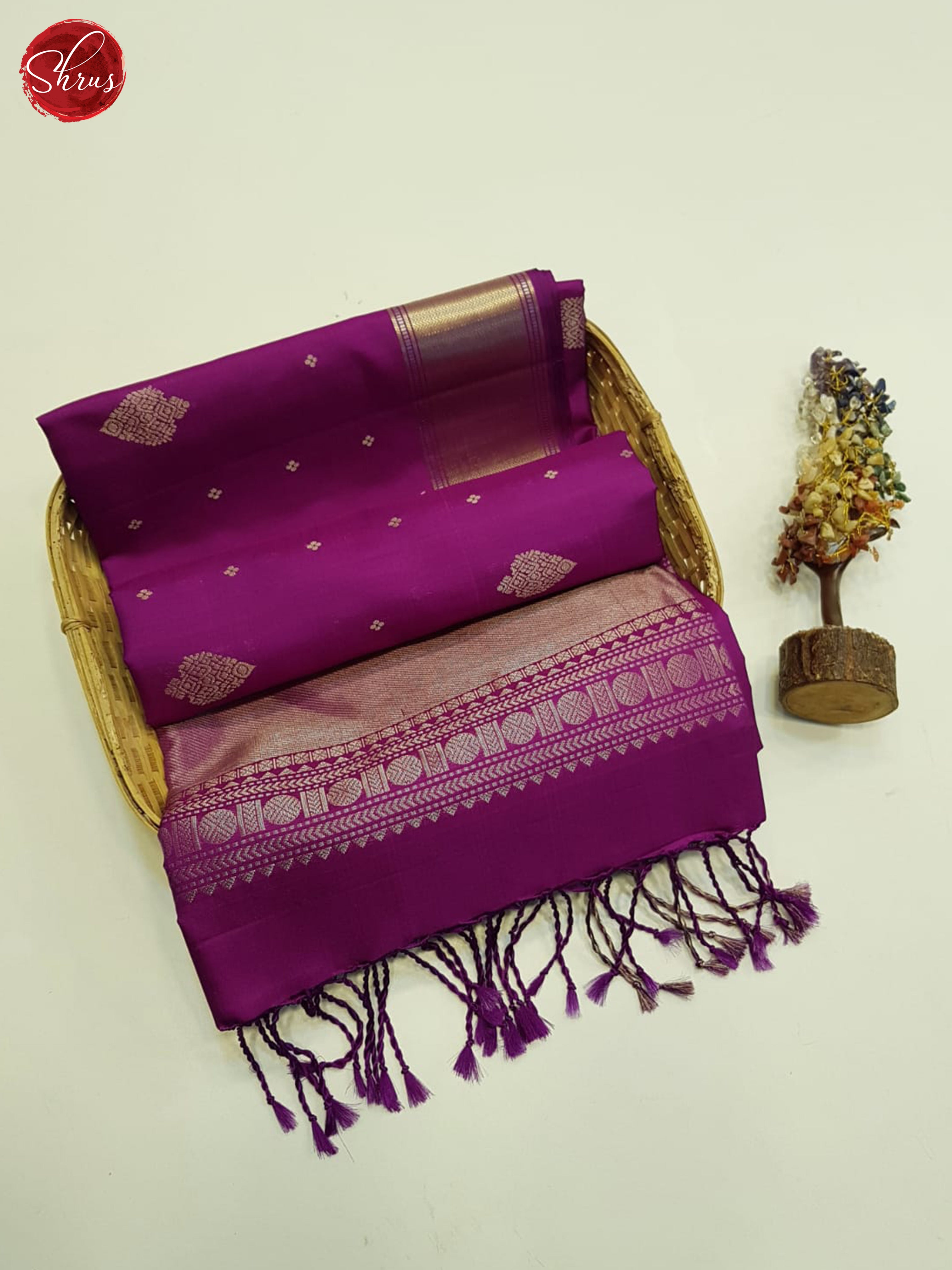 Majenta(single tone)- Soft Silk Saree - Shop on ShrusEternity.com