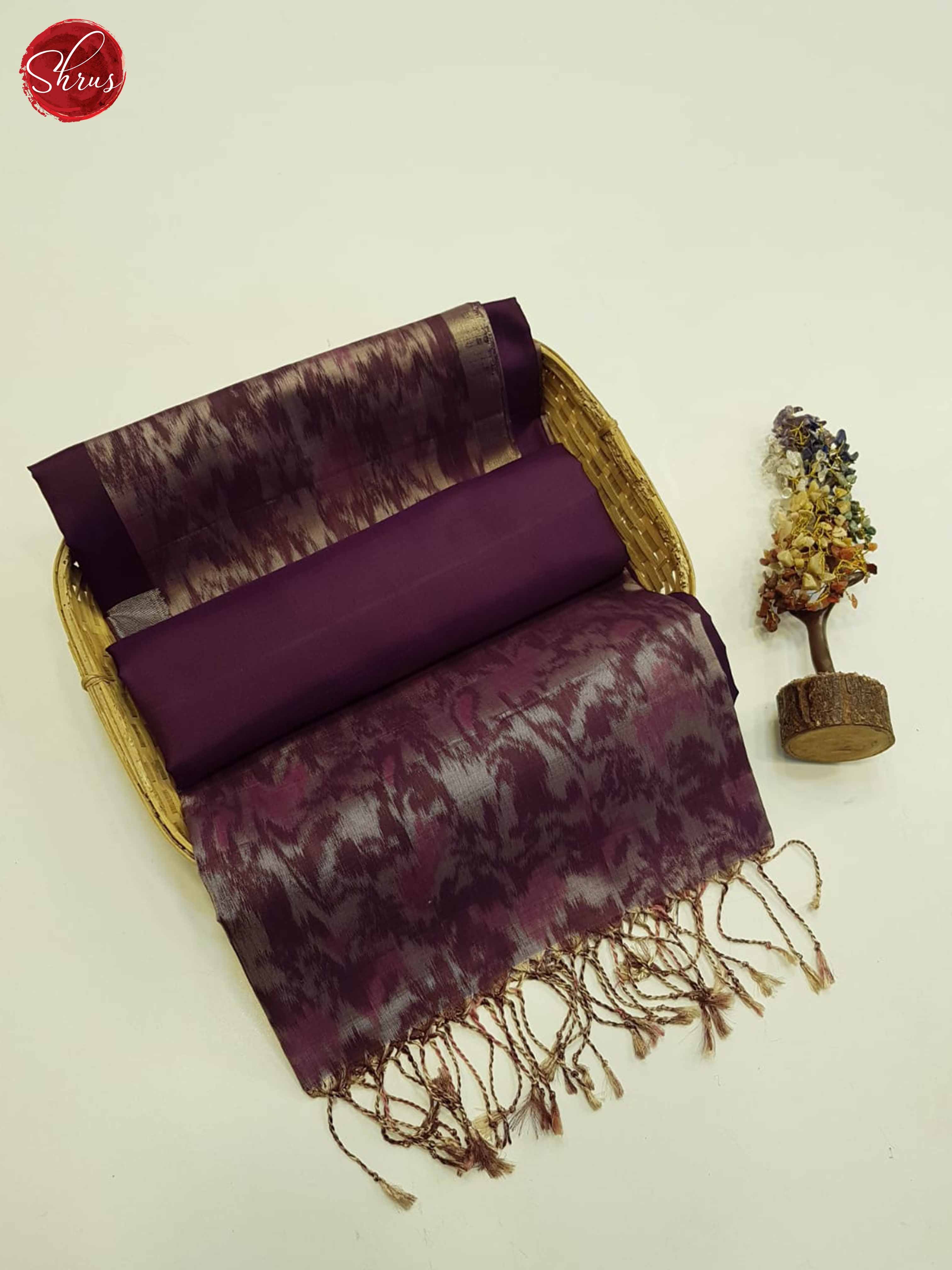 Deep wine(Single tone)- Soft Silk Saree - Shop on ShrusEternity.com