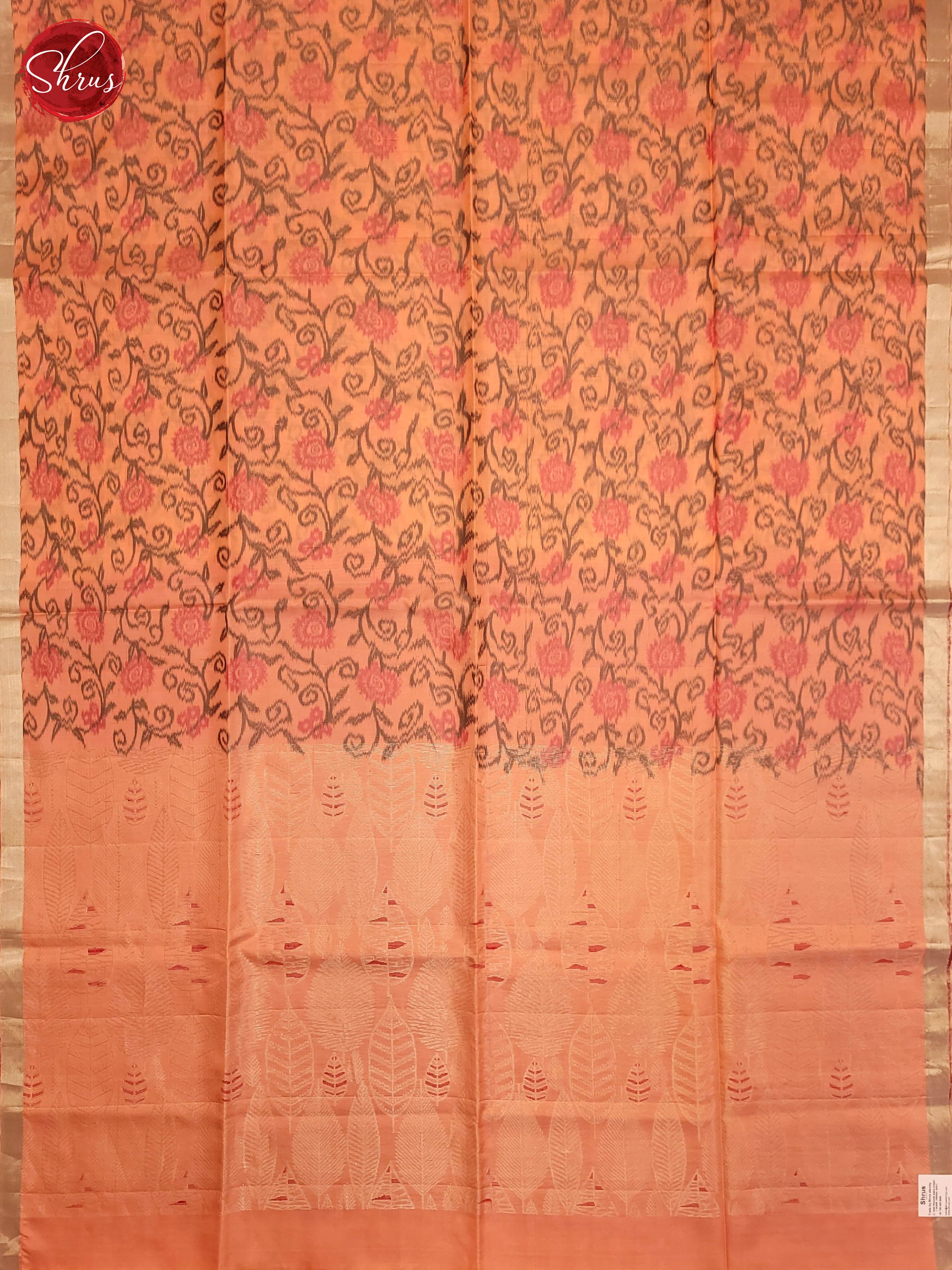 Peach and Red- Soft Silk Saree - Shop on ShrusEternity.com