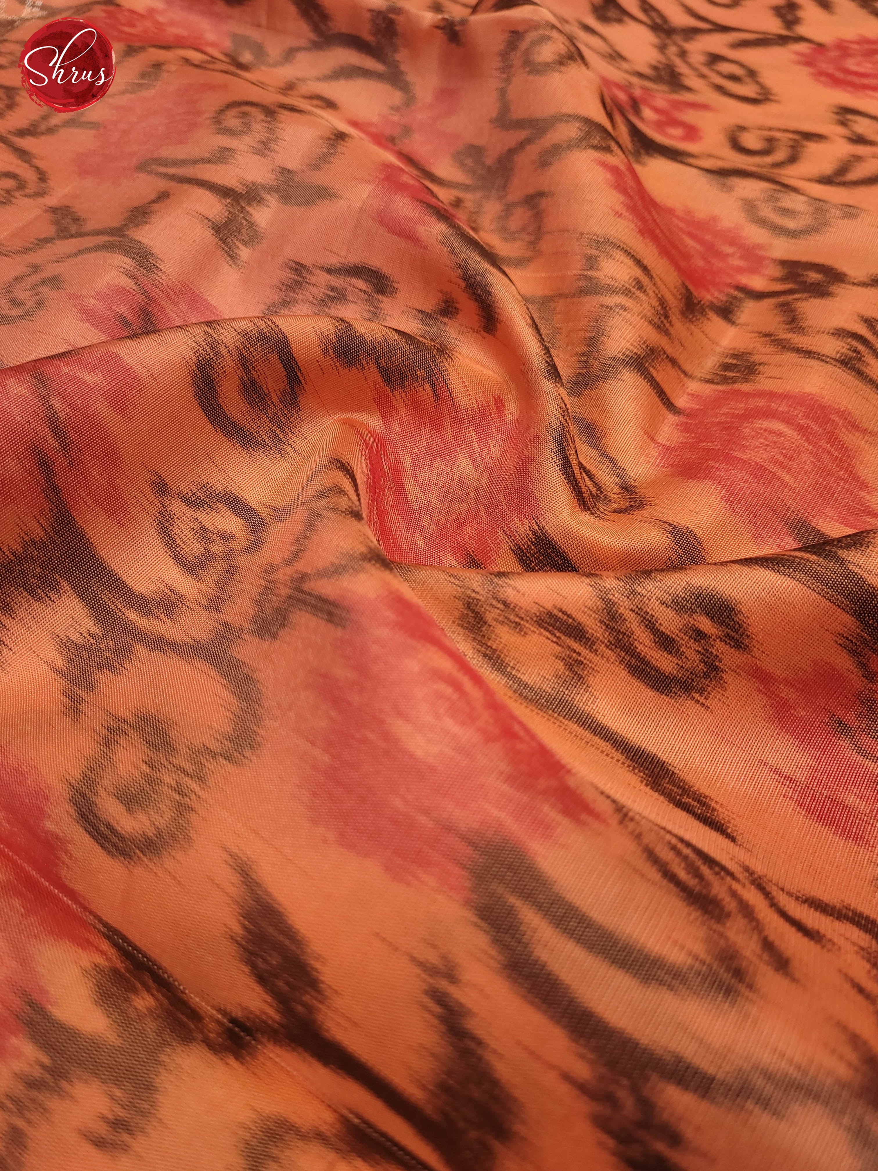 Peach and Red- Soft Silk Saree - Shop on ShrusEternity.com