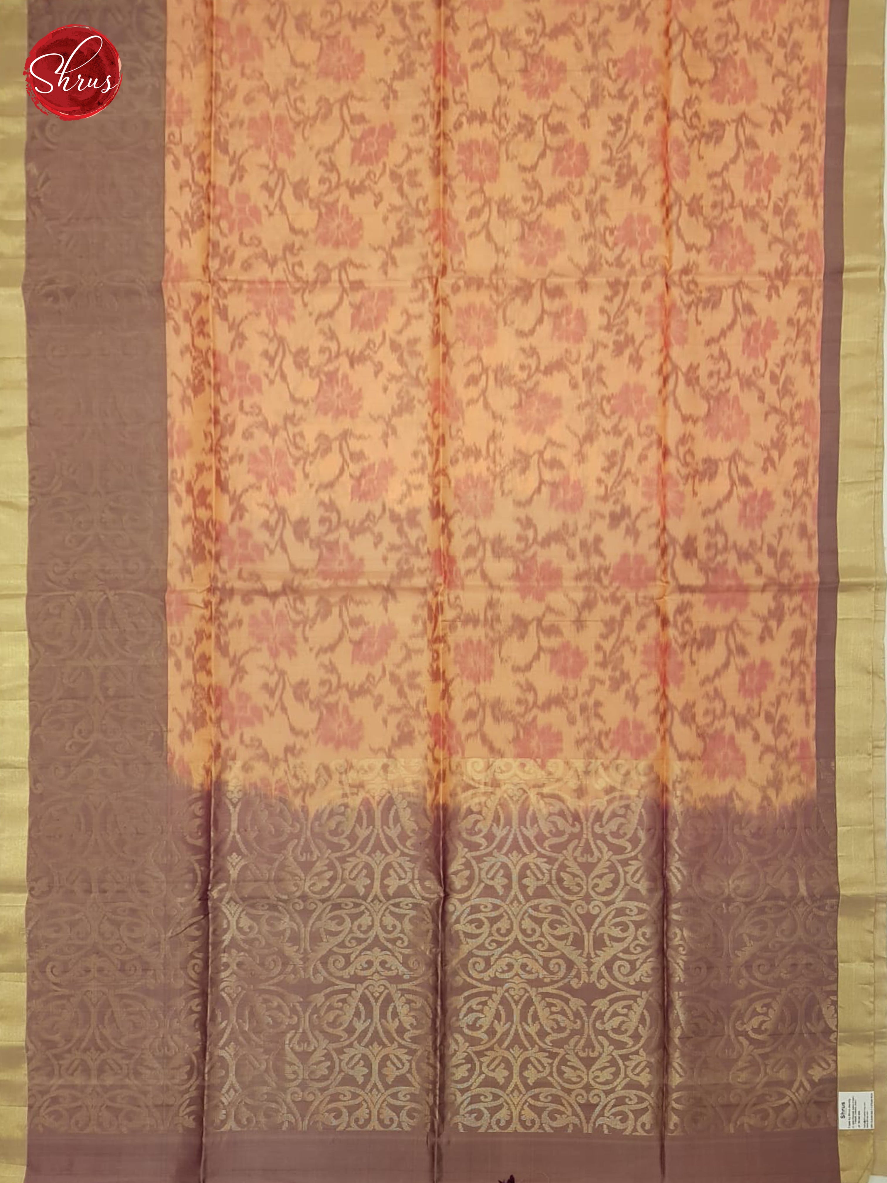 Peach And Dusty Wine-Soft silk saree - Shop on ShrusEternity.com