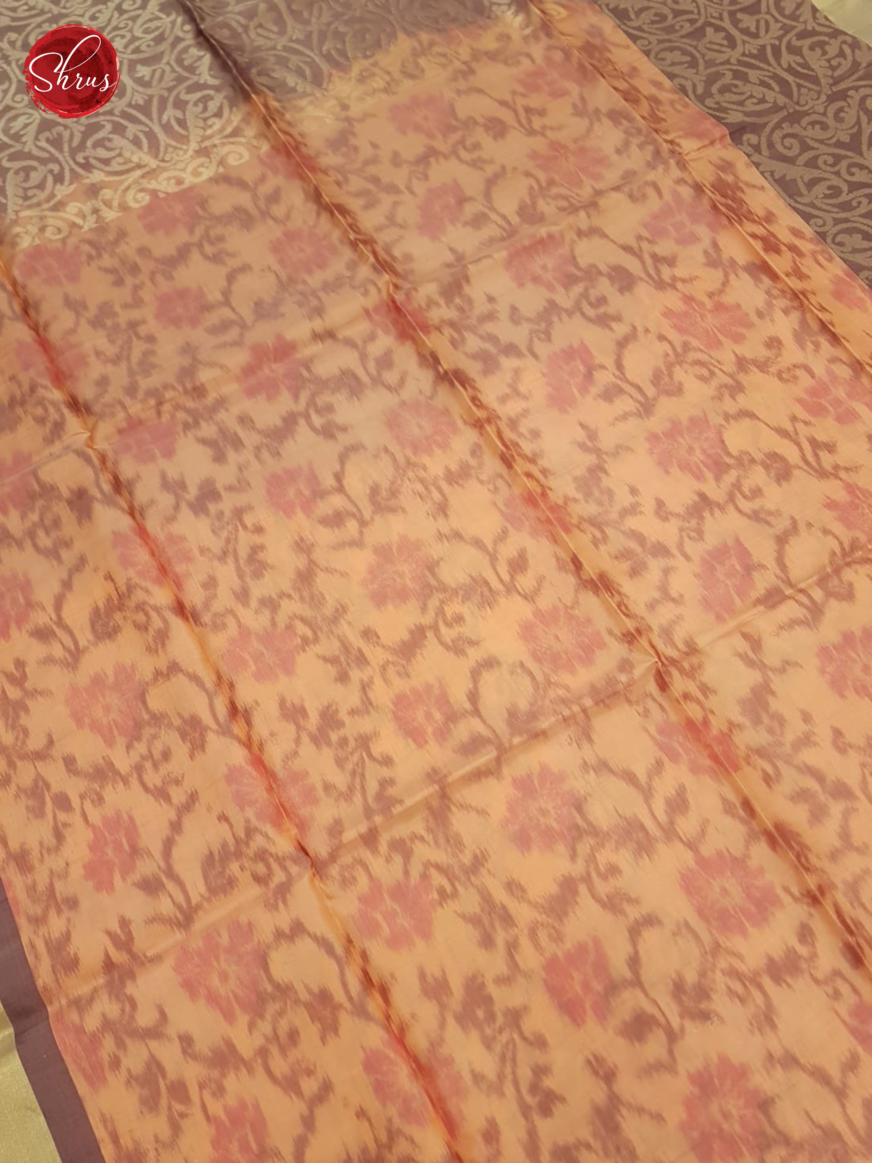 Peach And Dusty Wine-Soft silk saree - Shop on ShrusEternity.com