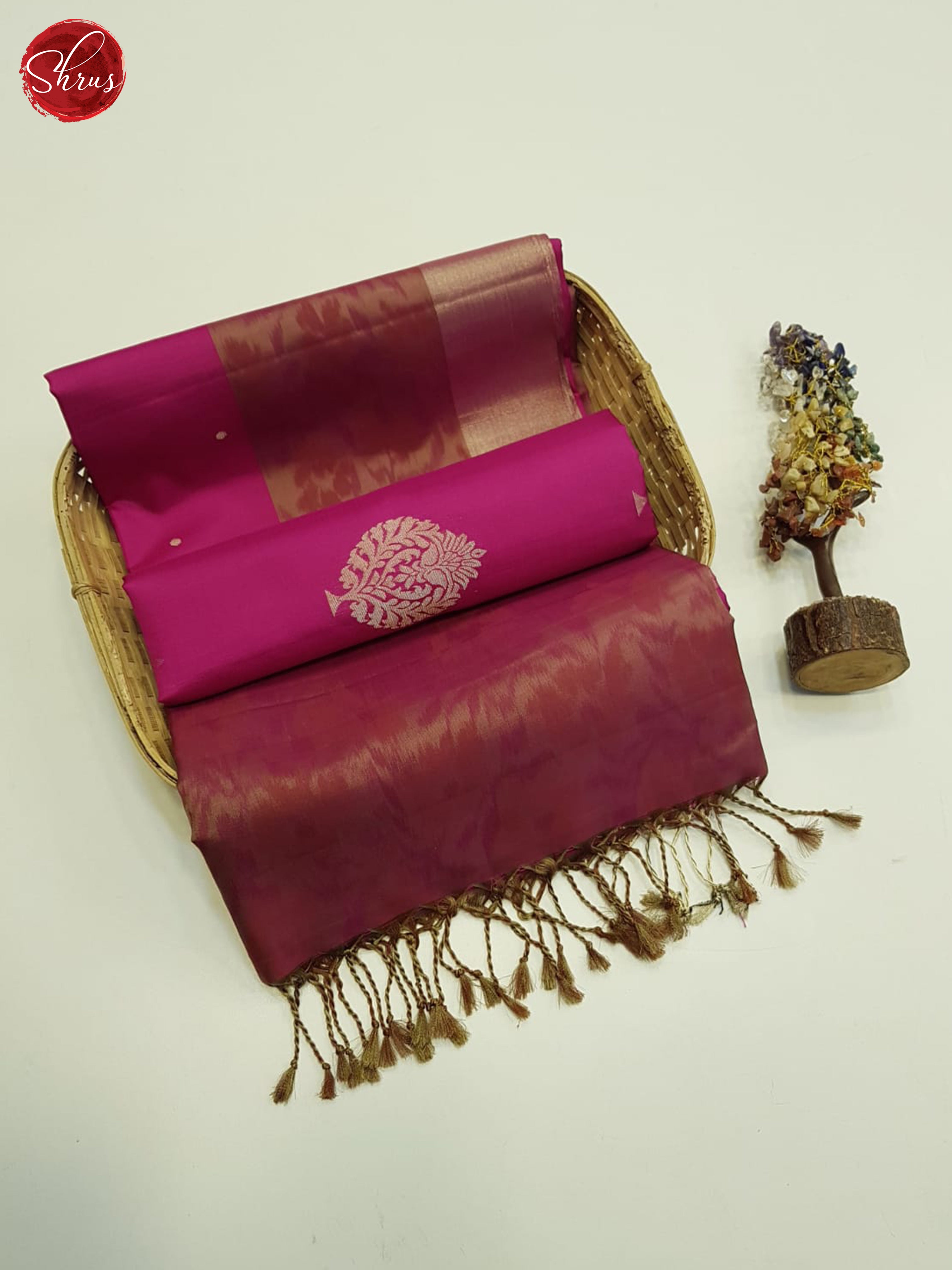 Pink and Maroon -Soft sillk saree - Shop on ShrusEternity.com