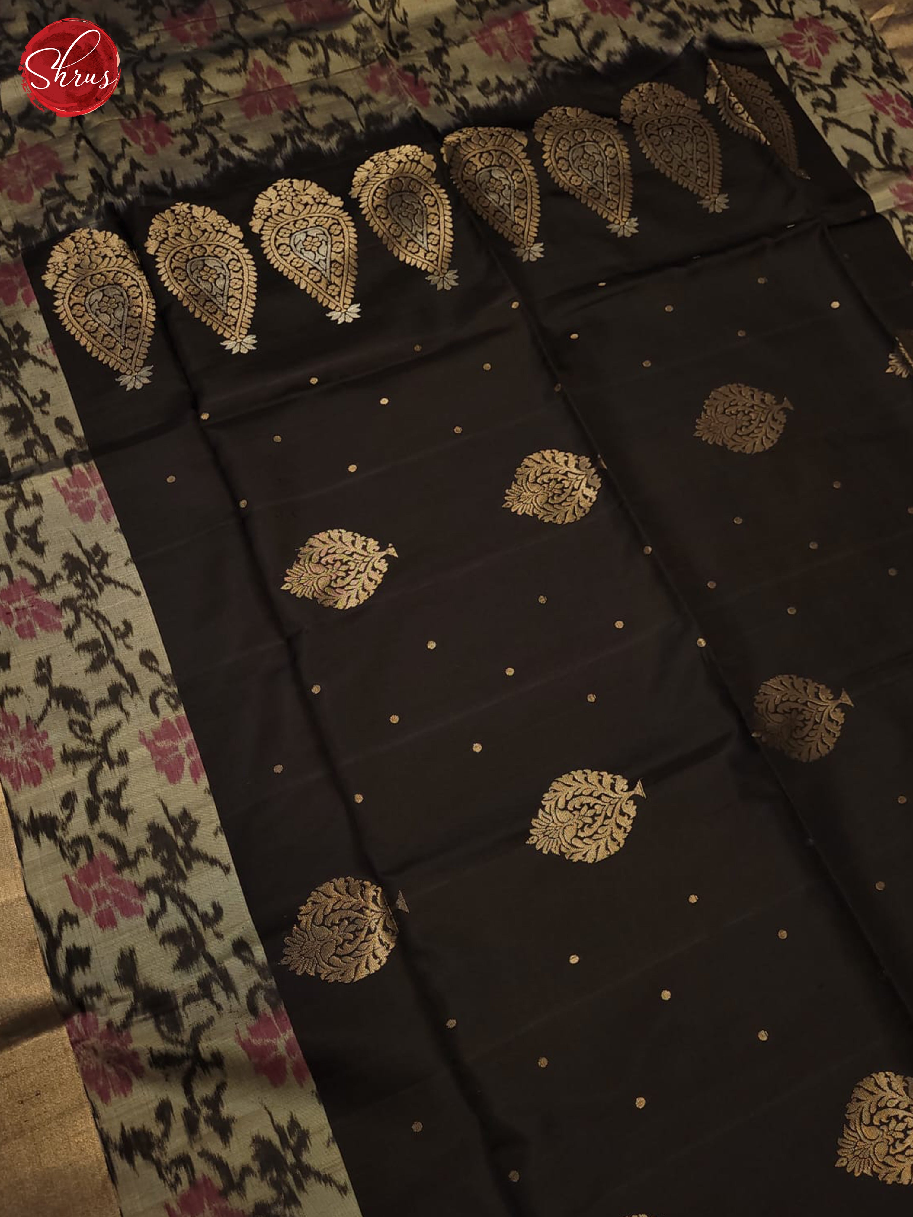 Black and grey- Soft Silk Saree - Shop on ShrusEternity.com