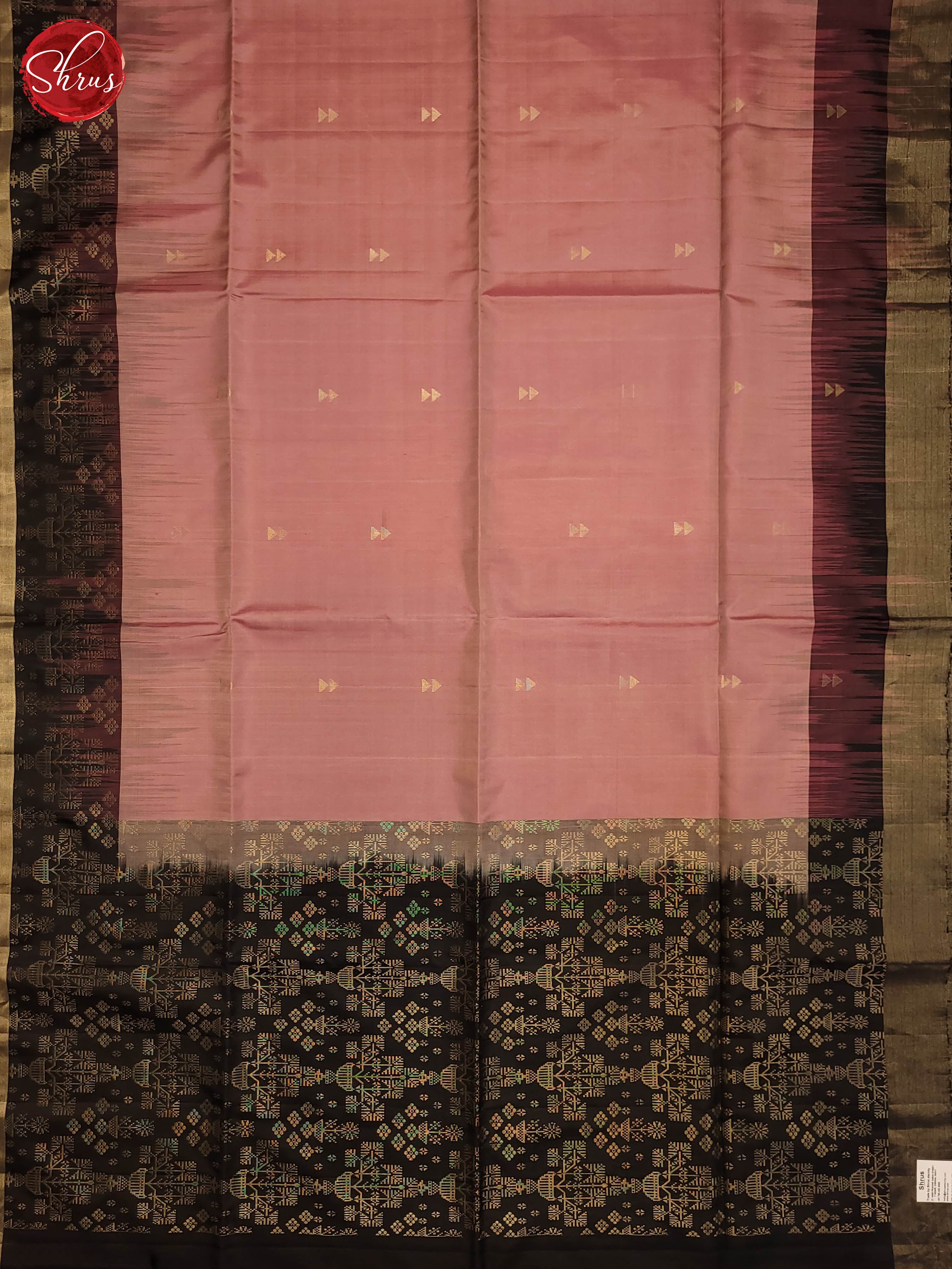 Onion pink and black-Soft silk saree - Shop on ShrusEternity.com