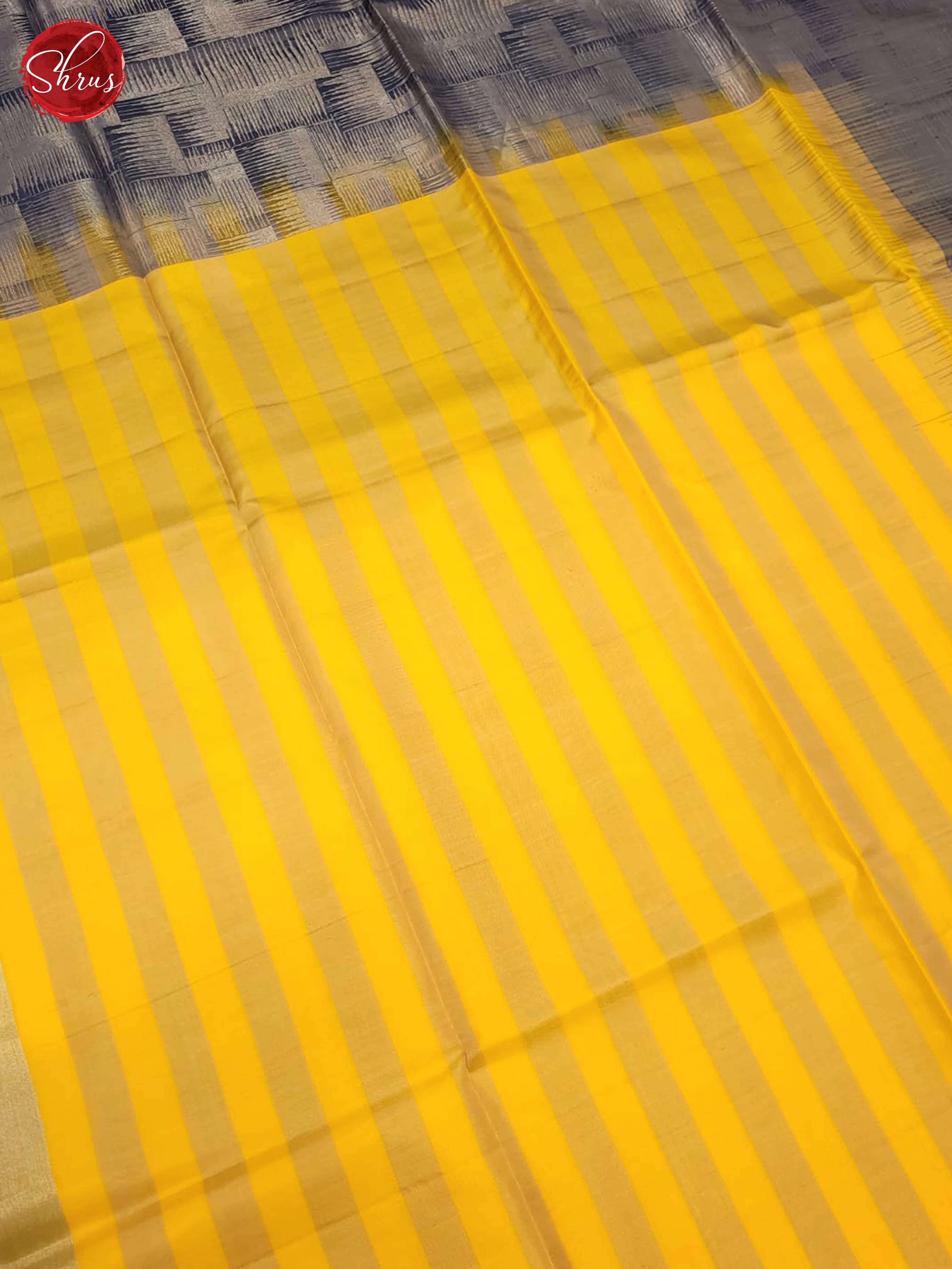 yellow and Grey- Soft Silk Saree - Shop on ShrusEternity.com