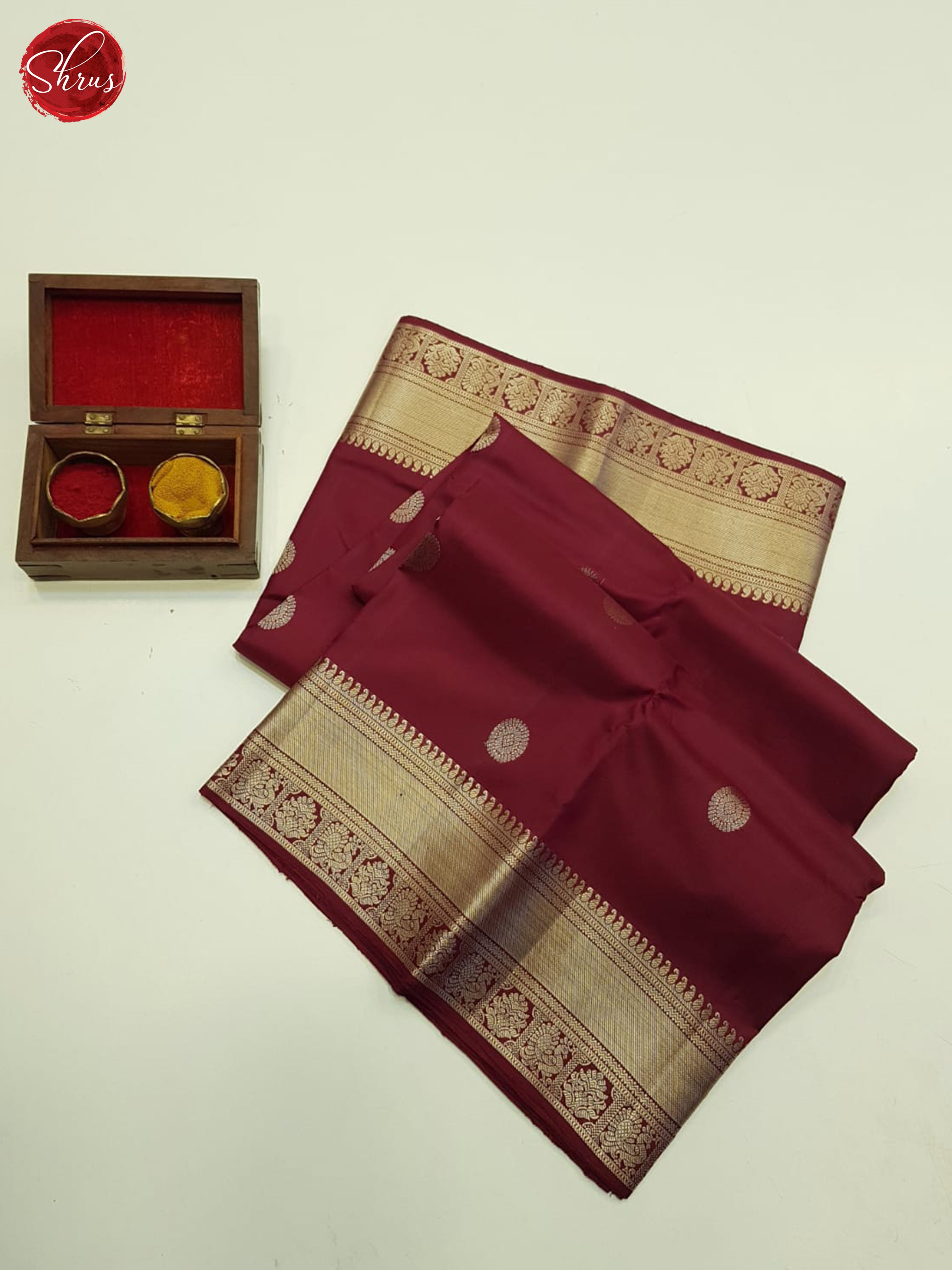 Maroon(single tone)-Soft Silk saree - Shop on ShrusEternity.com