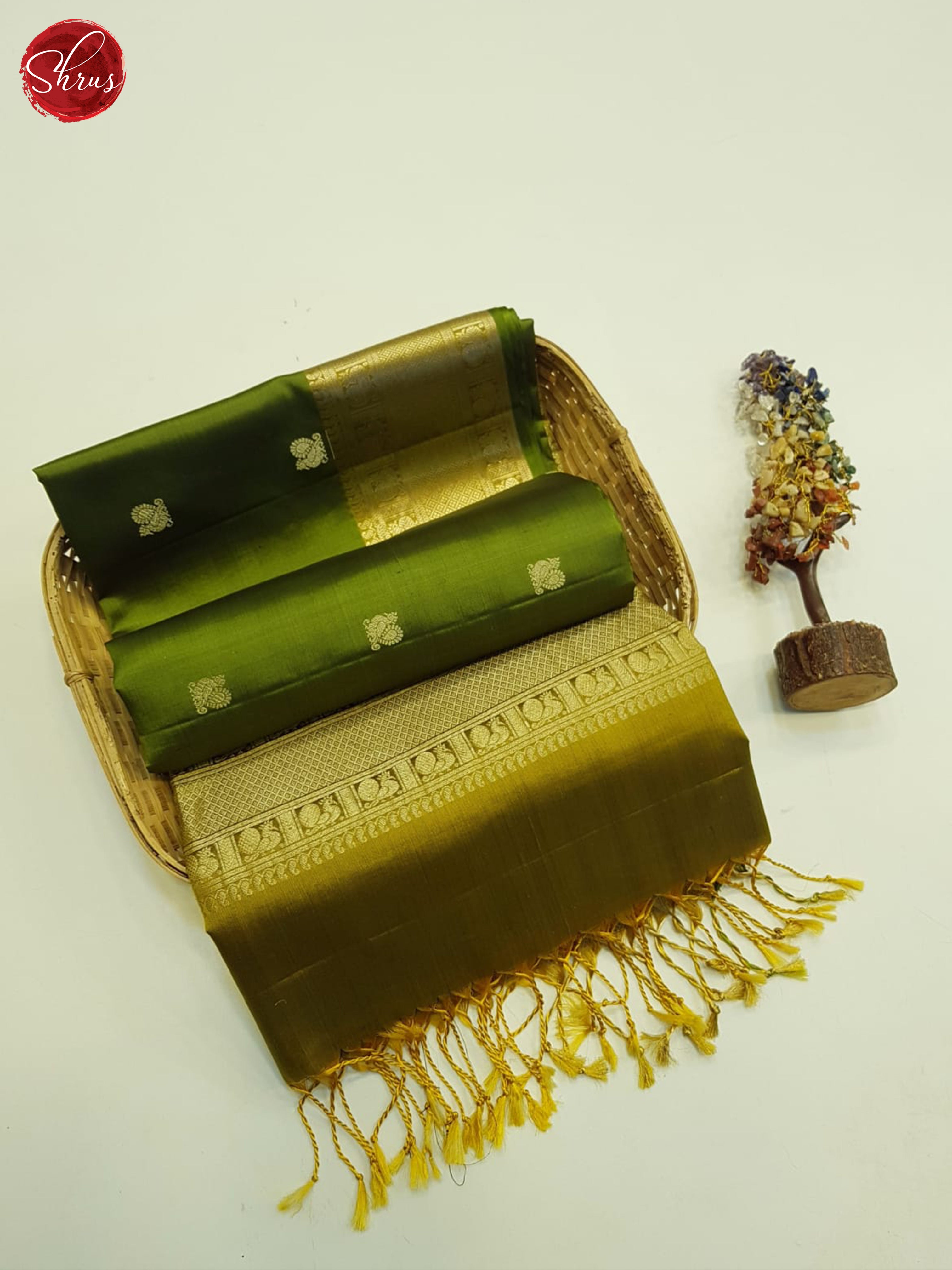 Green(single tone)- Soft silk saree - Shop on ShrusEternity.com