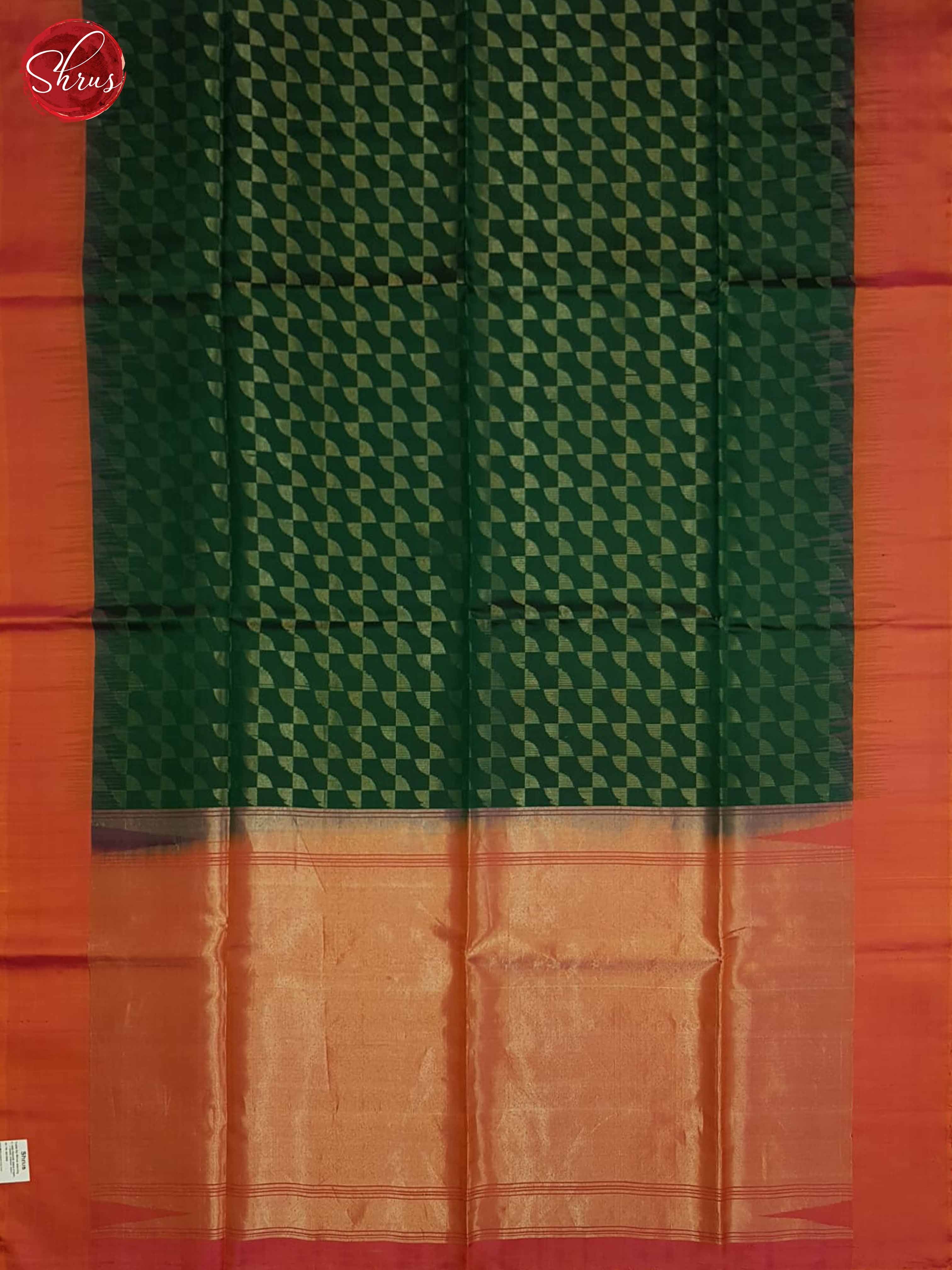 Green and Orangish pink- Soft Silk Saree - Shop on ShrusEternity.com
