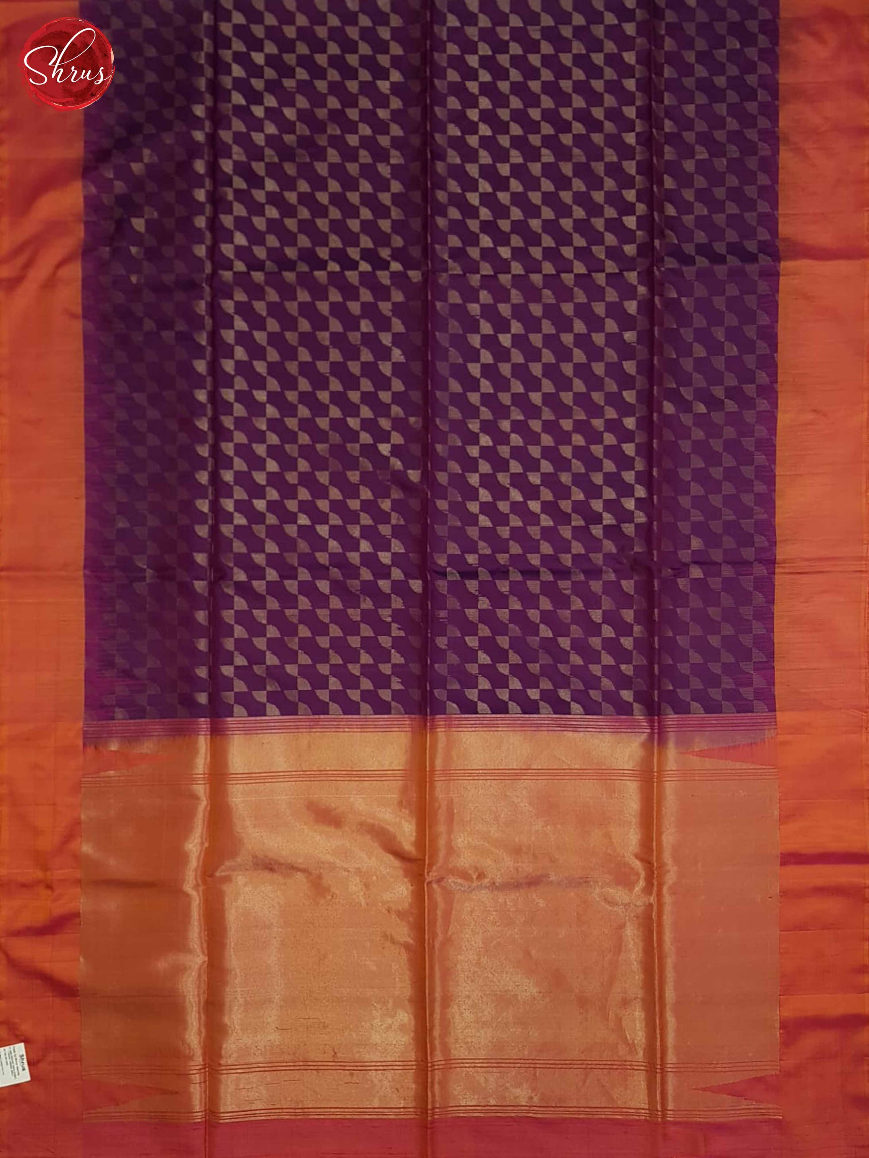 Wine and Orangish pink - Soft Silk Saree - Shop on ShrusEternity.com