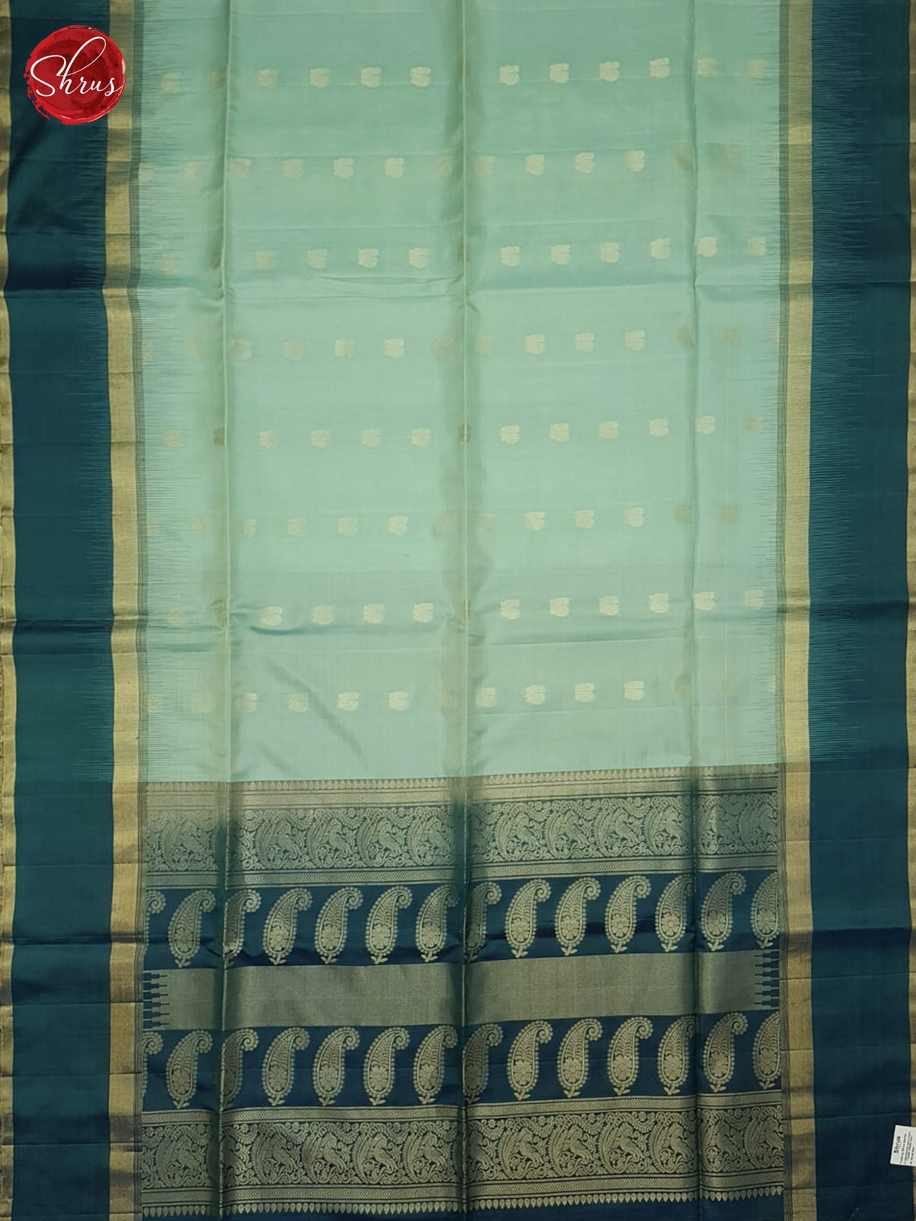 Ice Blue and blue -Soft silk saree - Shop on ShrusEternity.com