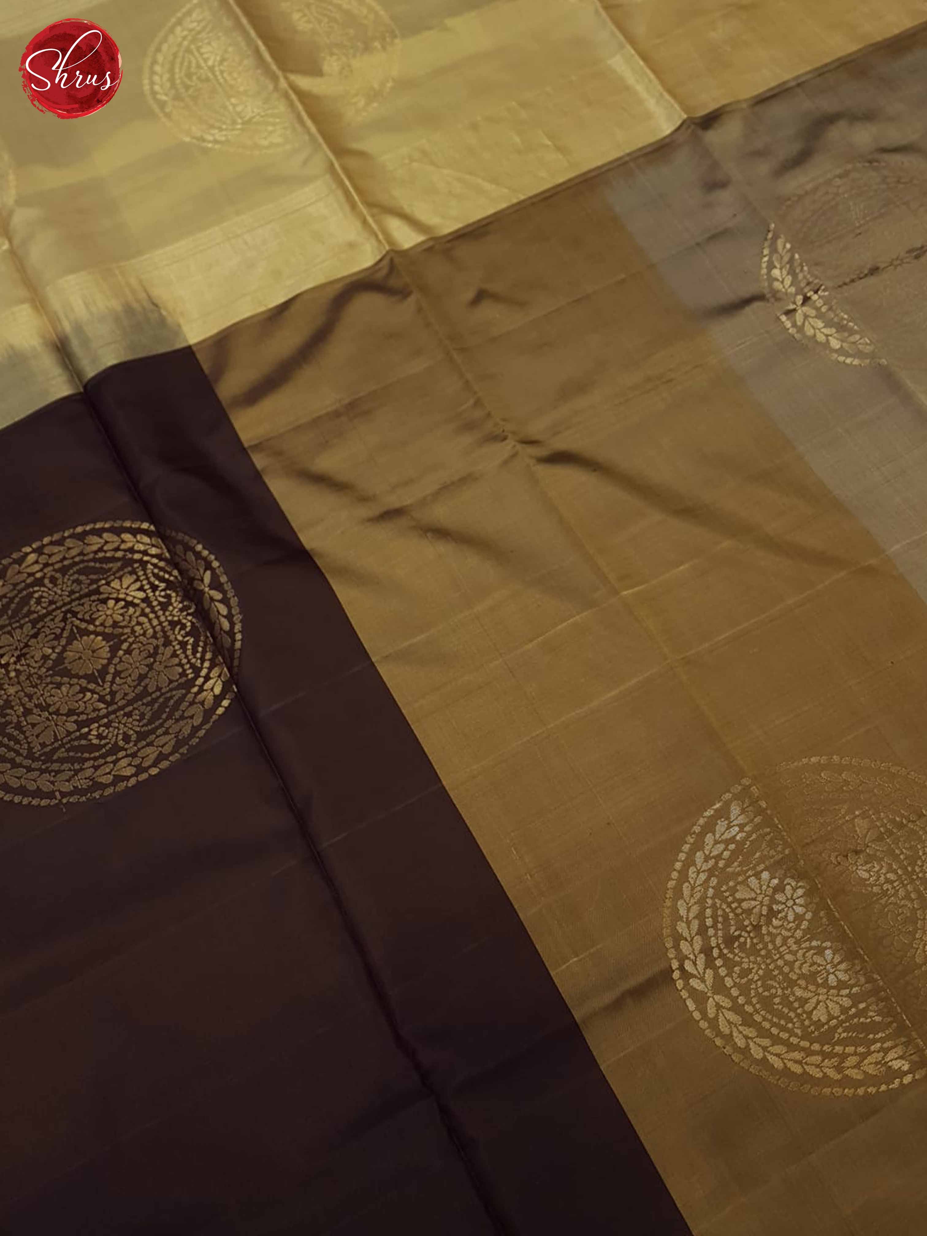 Brown and beige- Soft Silk Saree - Shop on ShrusEternity.com