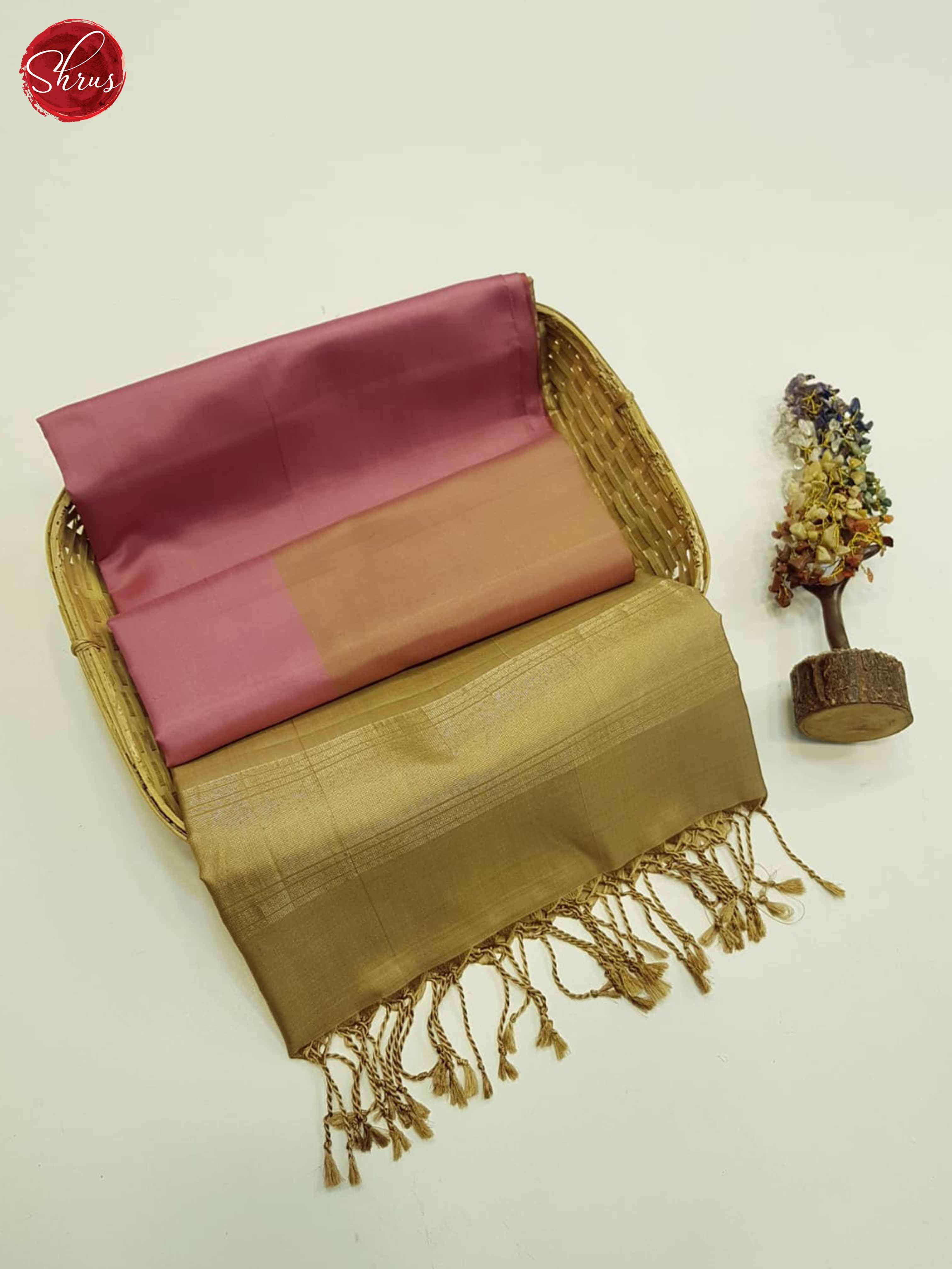 Dusty pink and beige - Soft Silk Saree - Shop on ShrusEternity.com