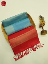 Blue And Red-Soft silk saree - Shop on ShrusEternity.com