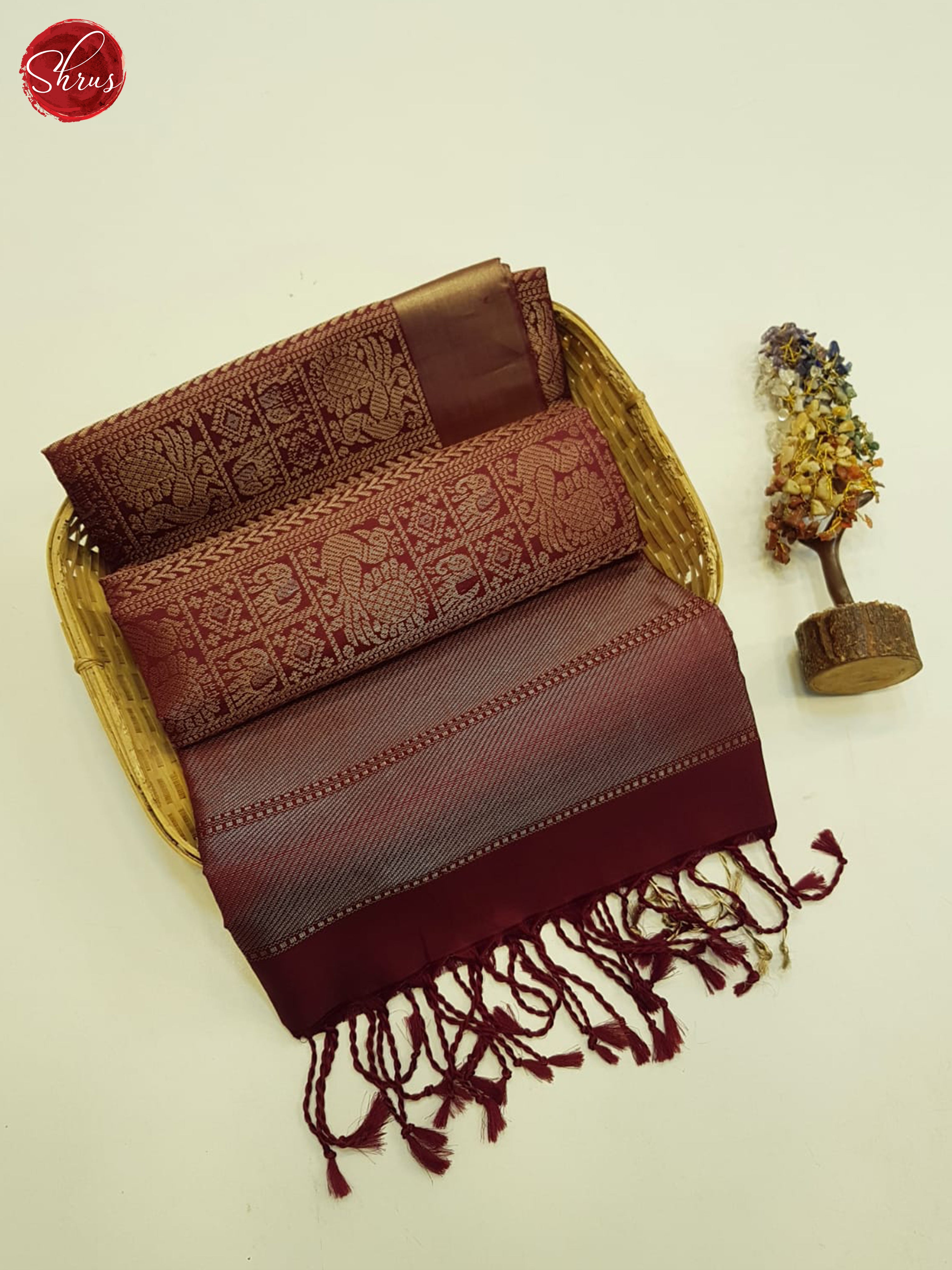 Arakku Maroon(single tone)-Soft Silk Saree - Shop on ShrusEternity.com