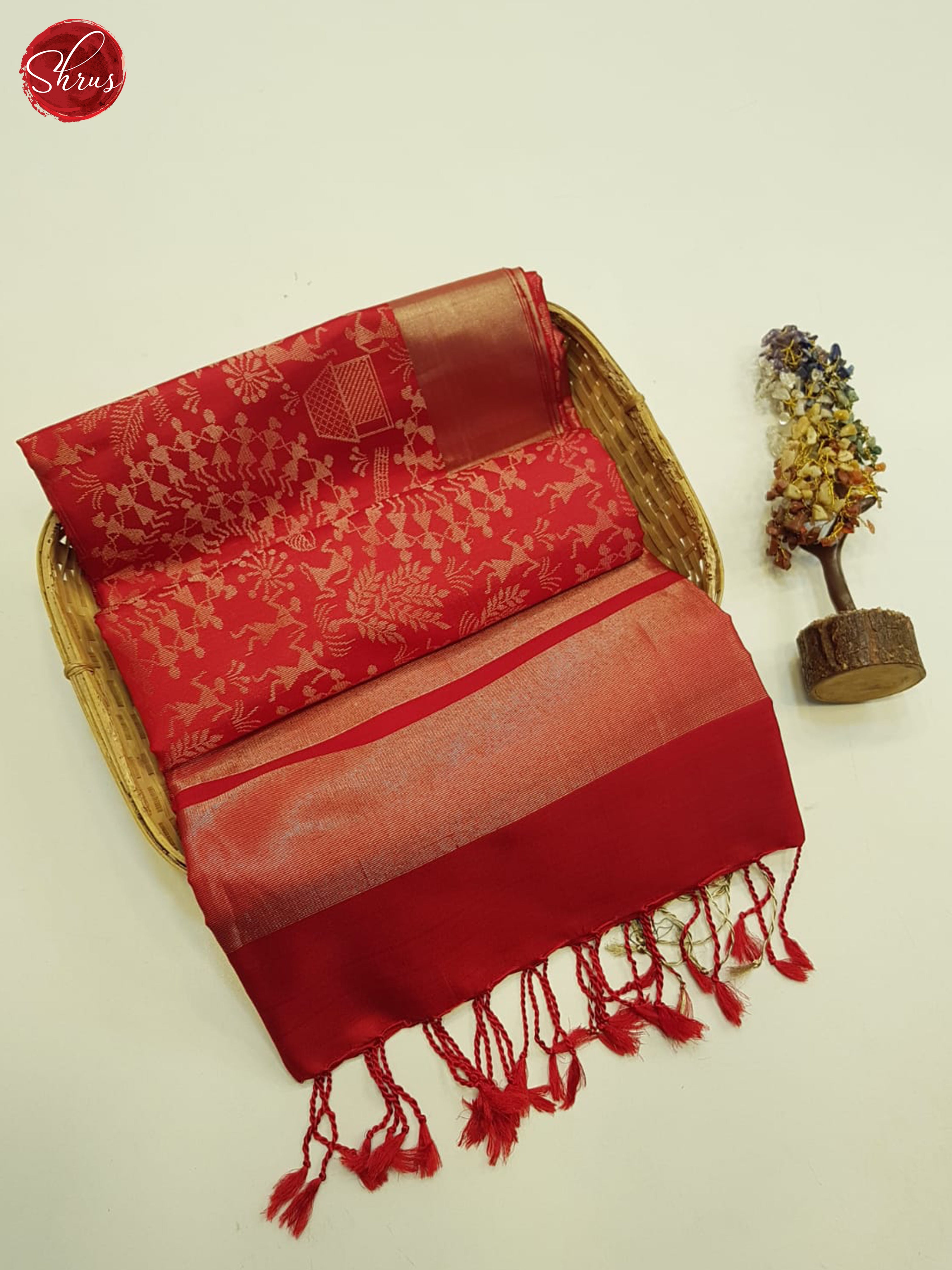 Red(single tone)-Soft Silk Saree - Shop on ShrusEternity.com