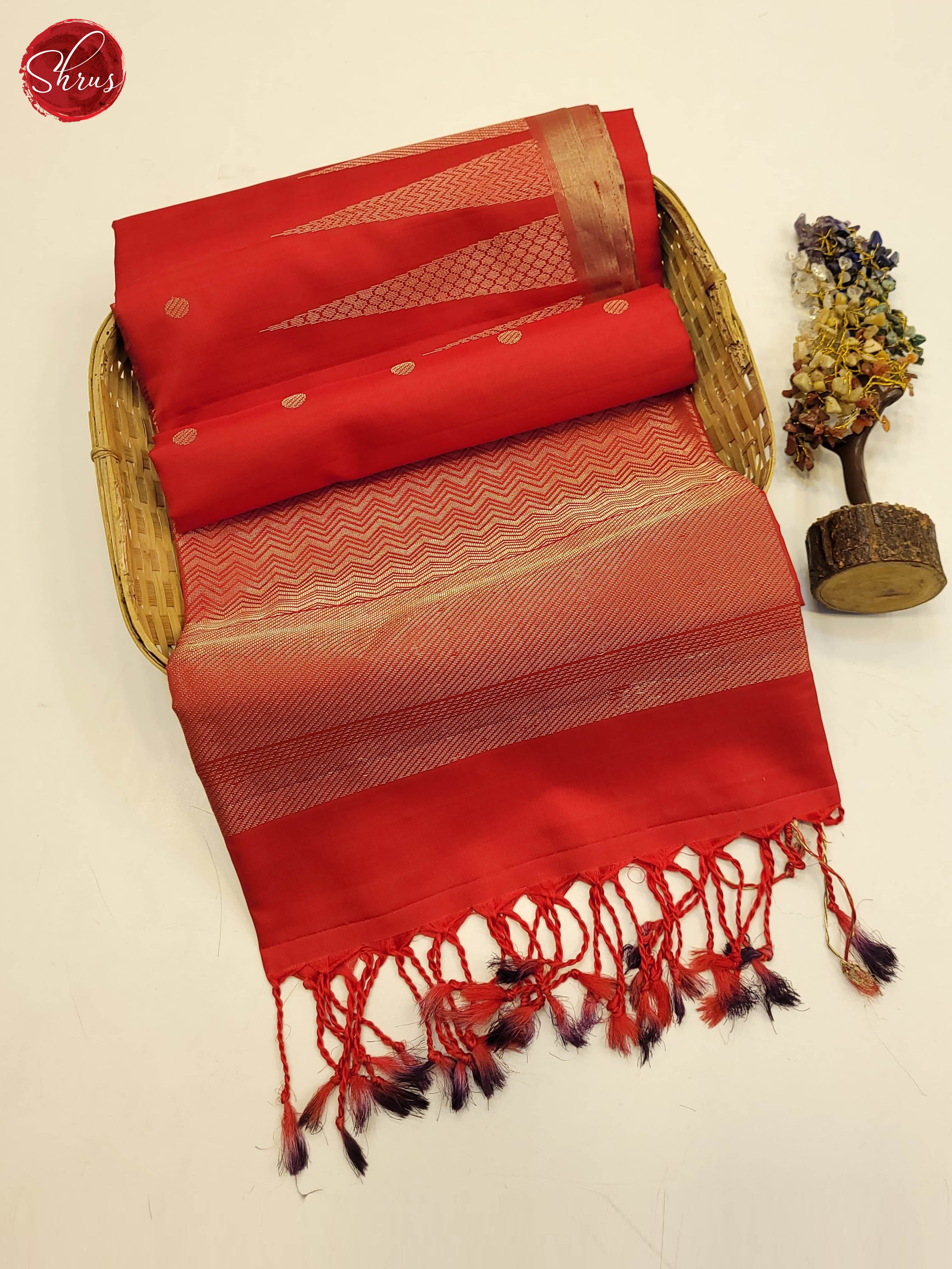 Red(Single Tone)- Soft Silk Saree - Shop on ShrusEternity.com