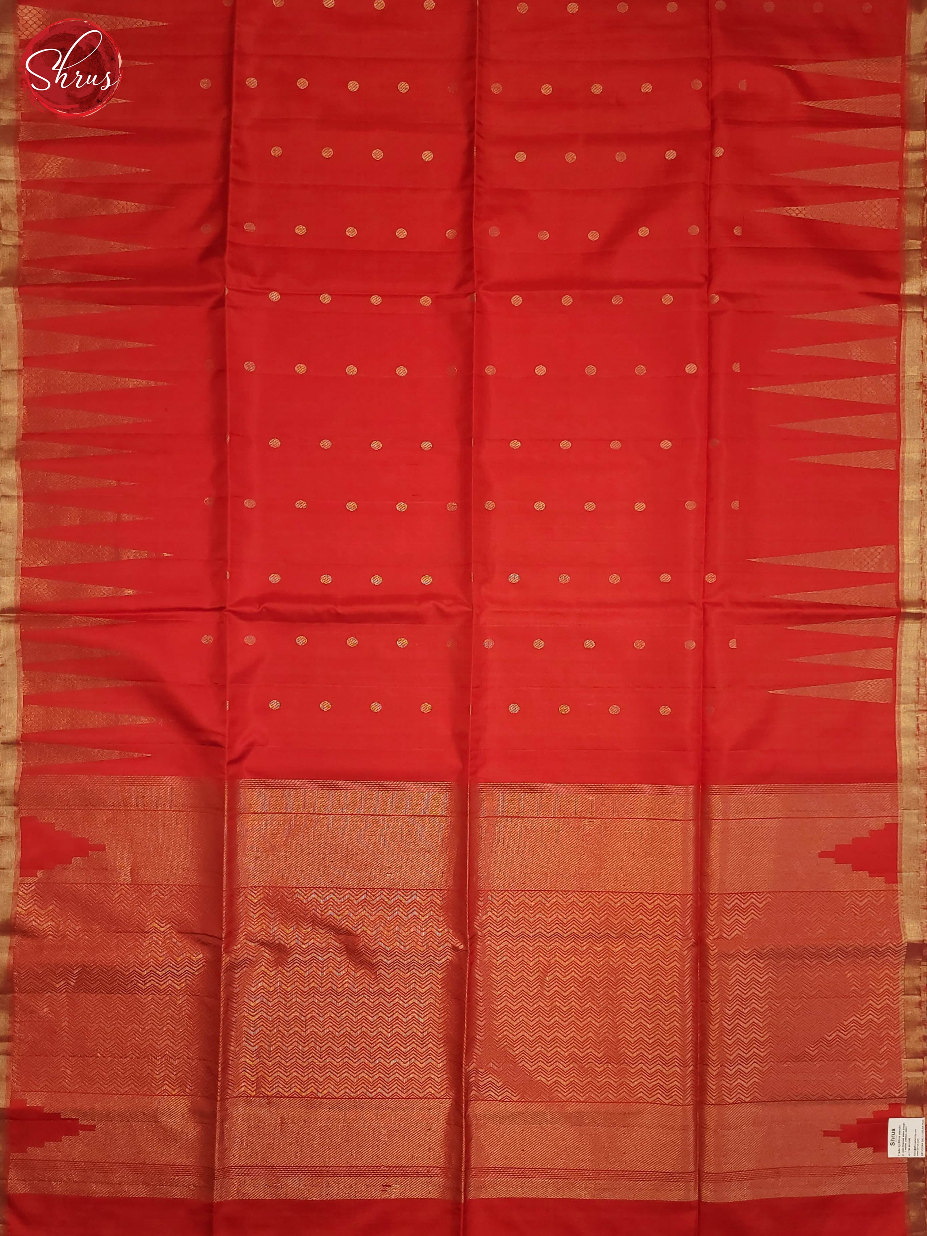 Red(Single Tone)- Soft Silk Saree - Shop on ShrusEternity.com