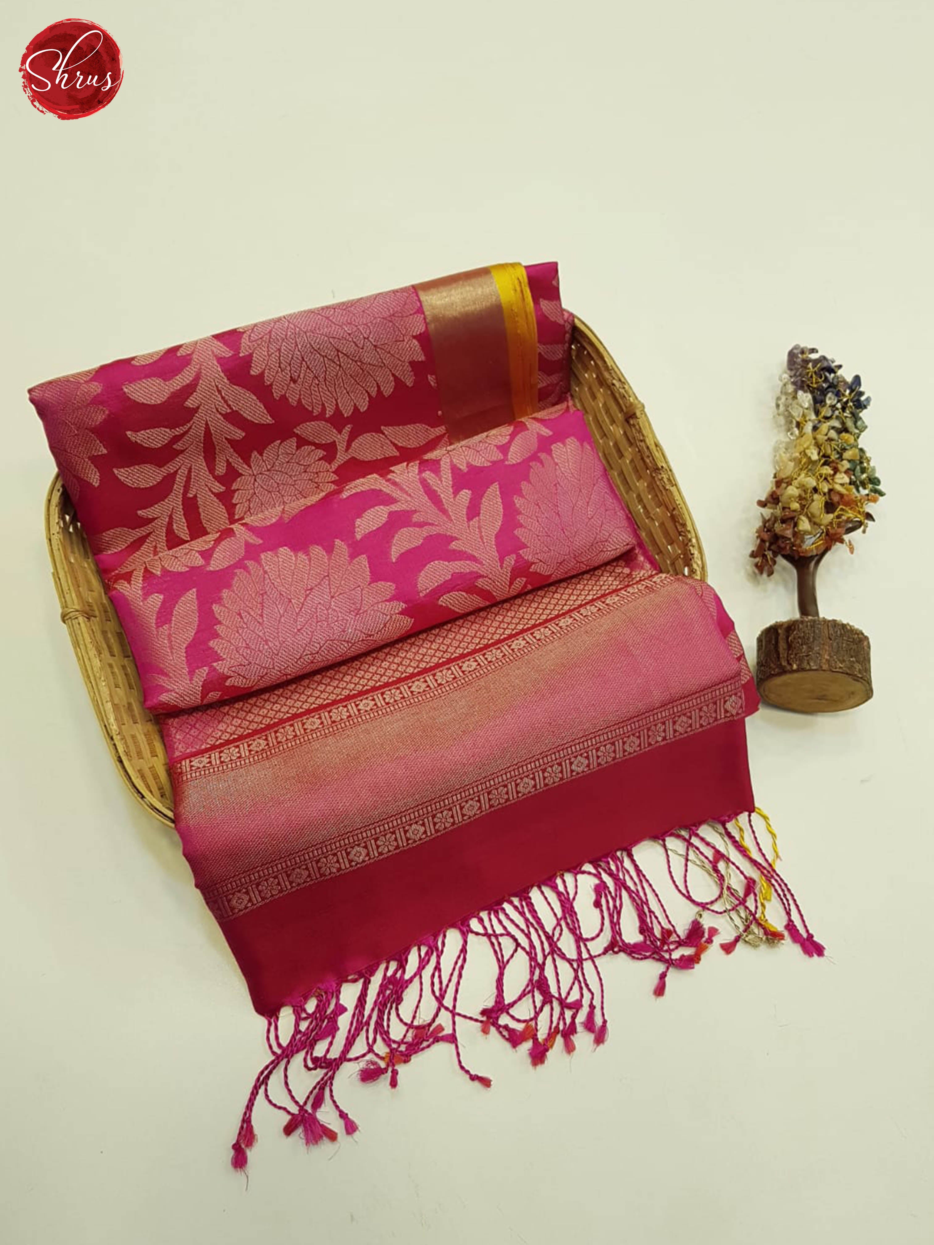 Pink(Single tone) - Soft Silk Saree - Shop on ShrusEternity.com