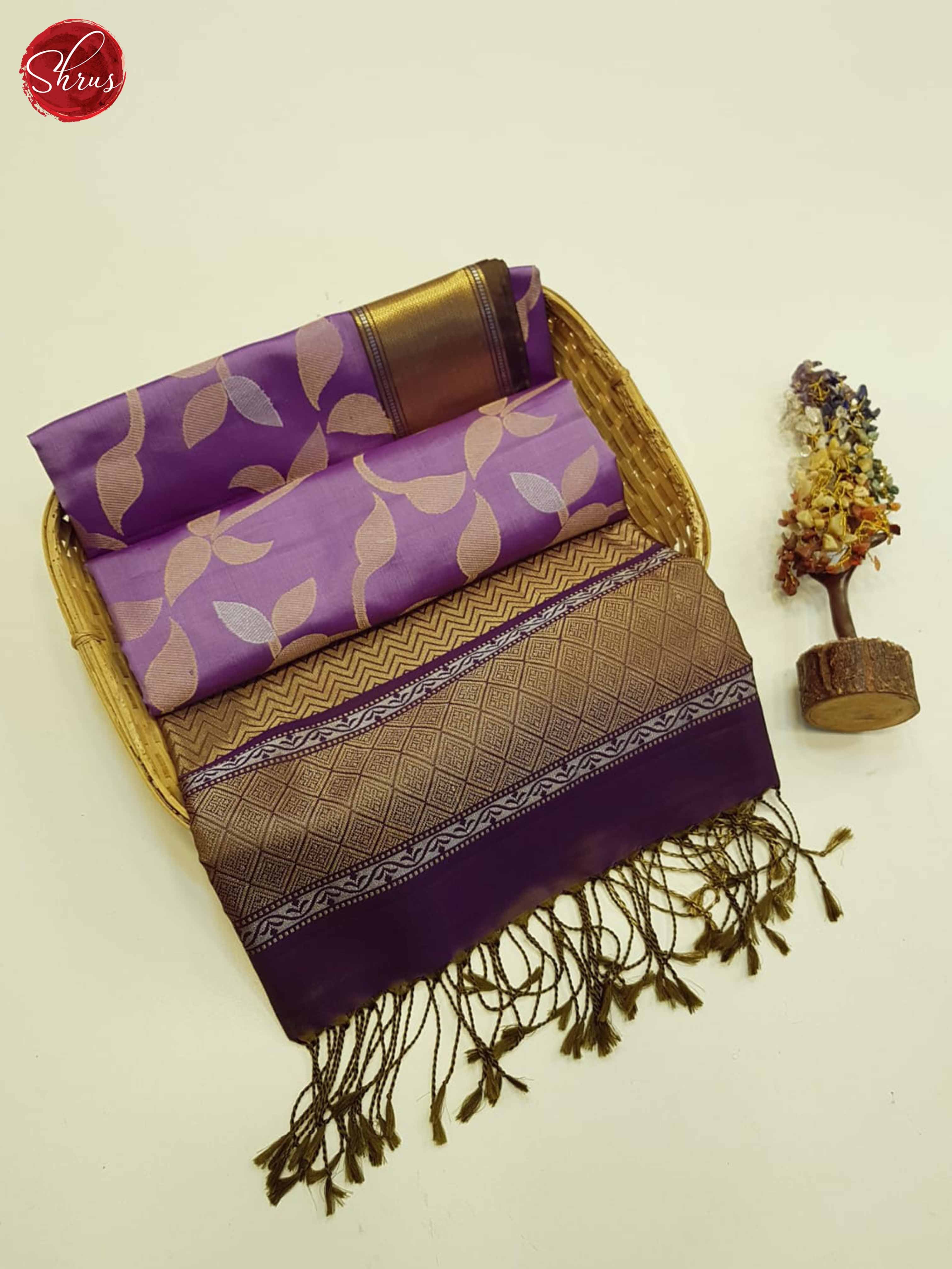 Lavender and Dusty Wine - Soft Silk Saree - Shop on ShrusEternity.com