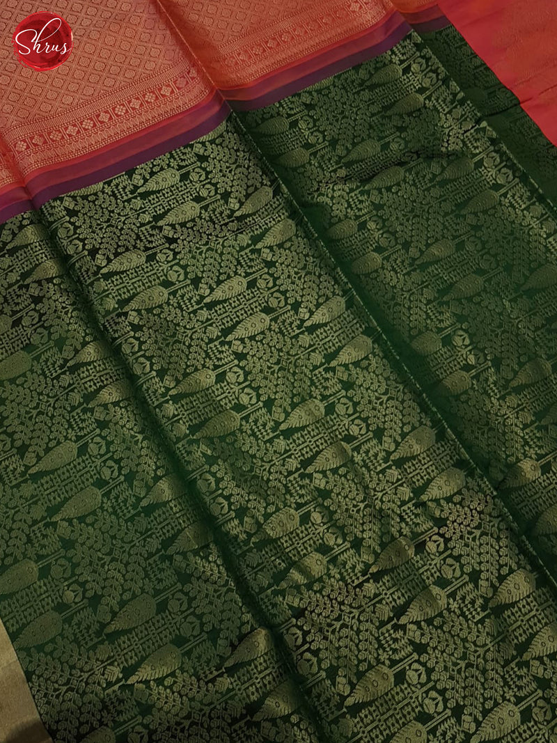 Green And Orange- Soft silk saree - Shop on ShrusEternity.com
