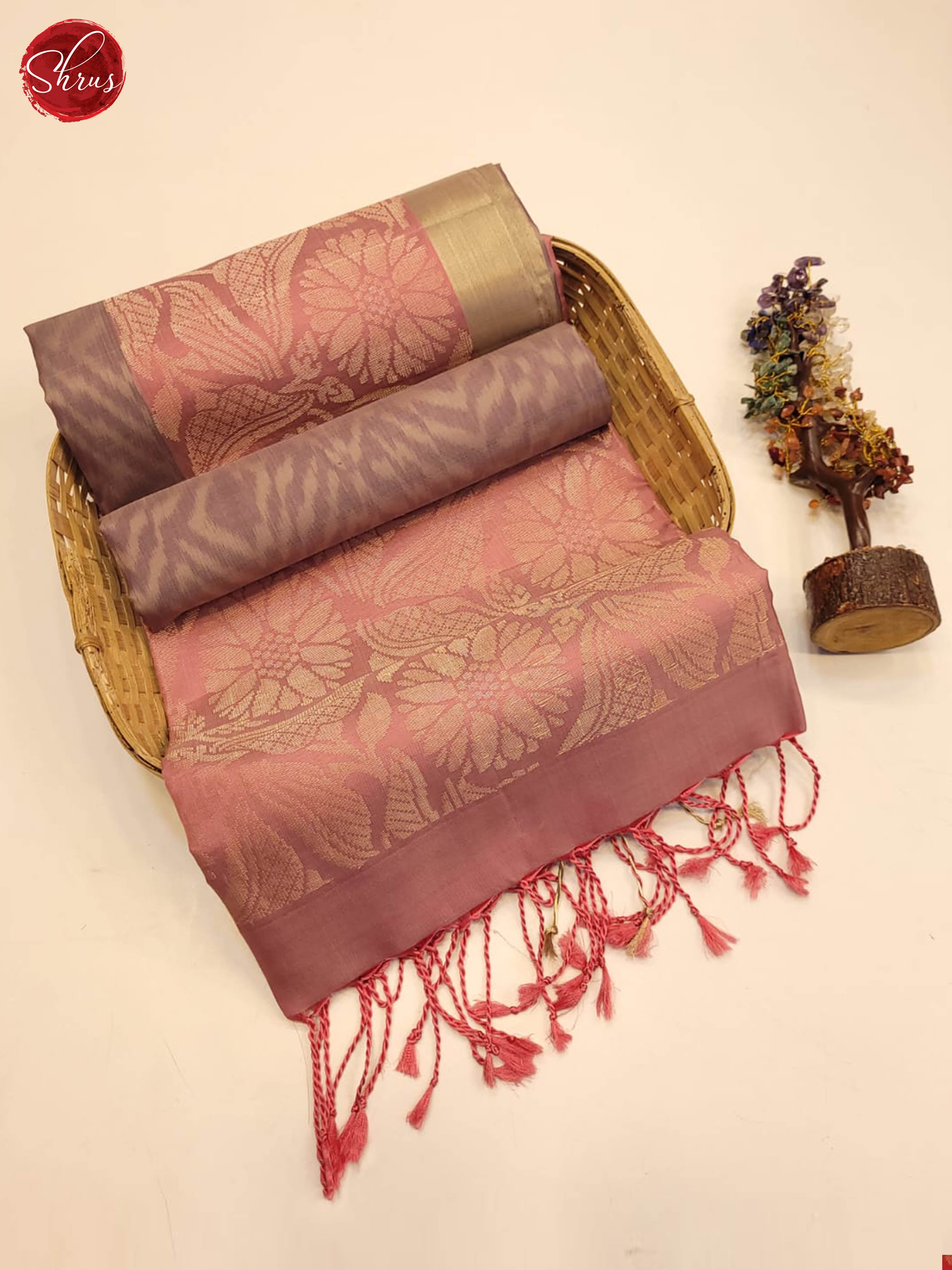 beige and peach-Soft Silk saree - Shop on ShrusEternity.com