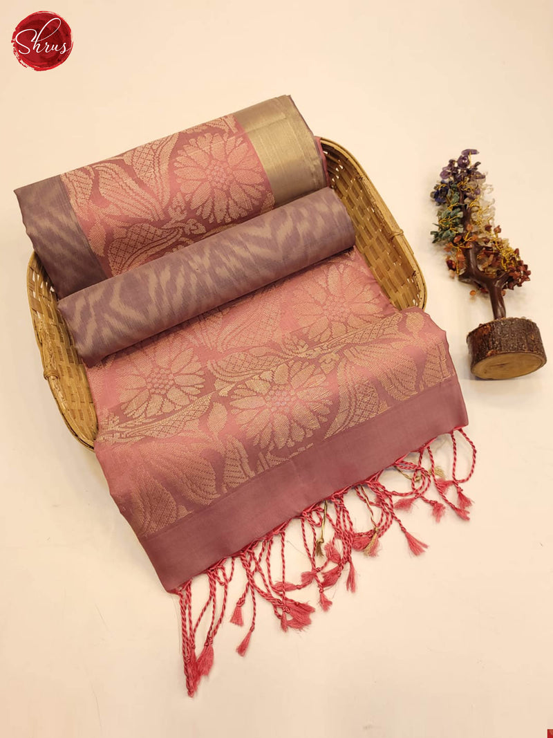 beige and peach-Soft Silk saree - Shop on ShrusEternity.com
