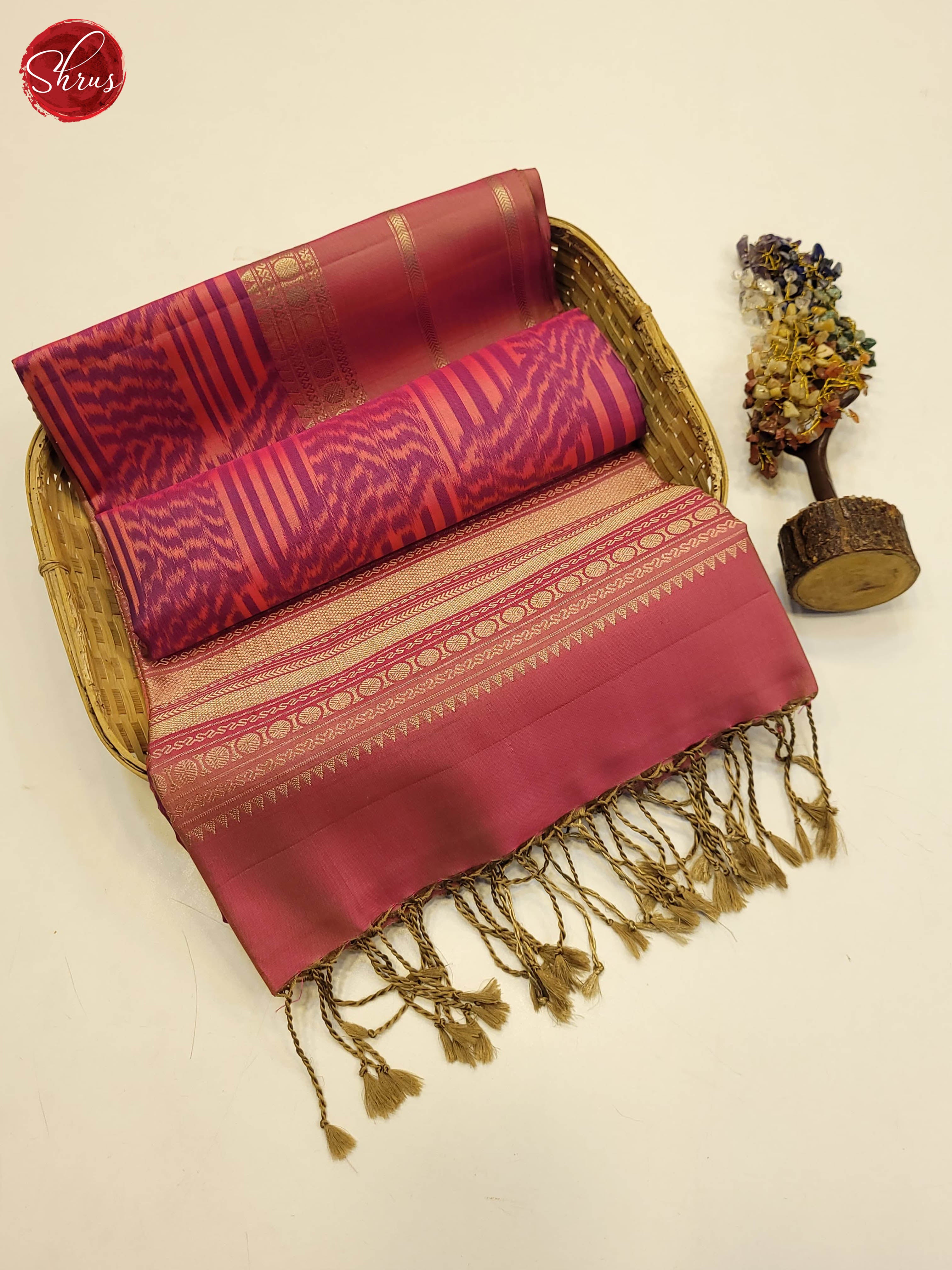 Peachish pink and peach - Soft Silk saree - Shop on ShrusEternity.com