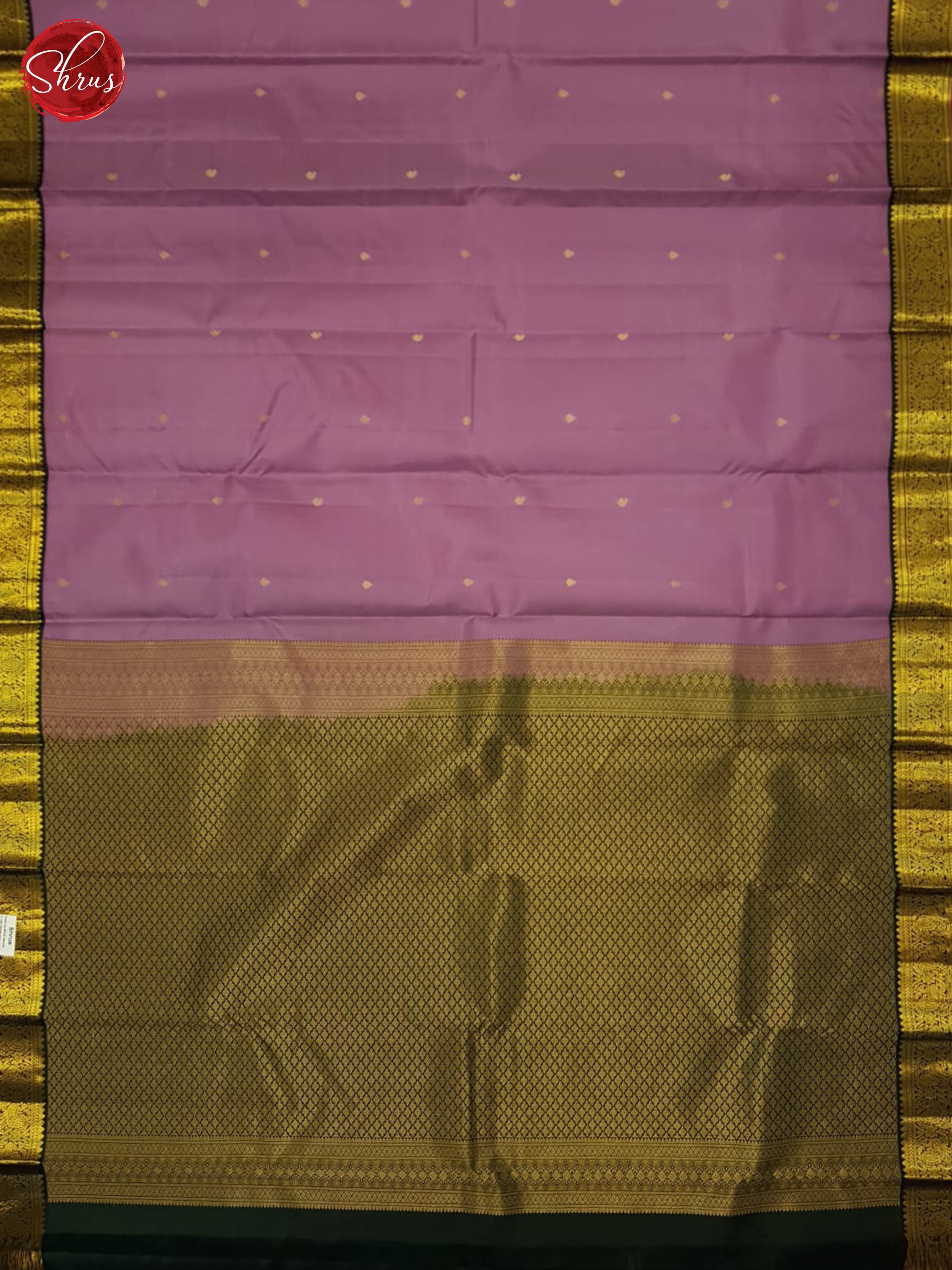 Lavender And Green-Kanchipuram Silk Saree - Shop on ShrusEternity.com