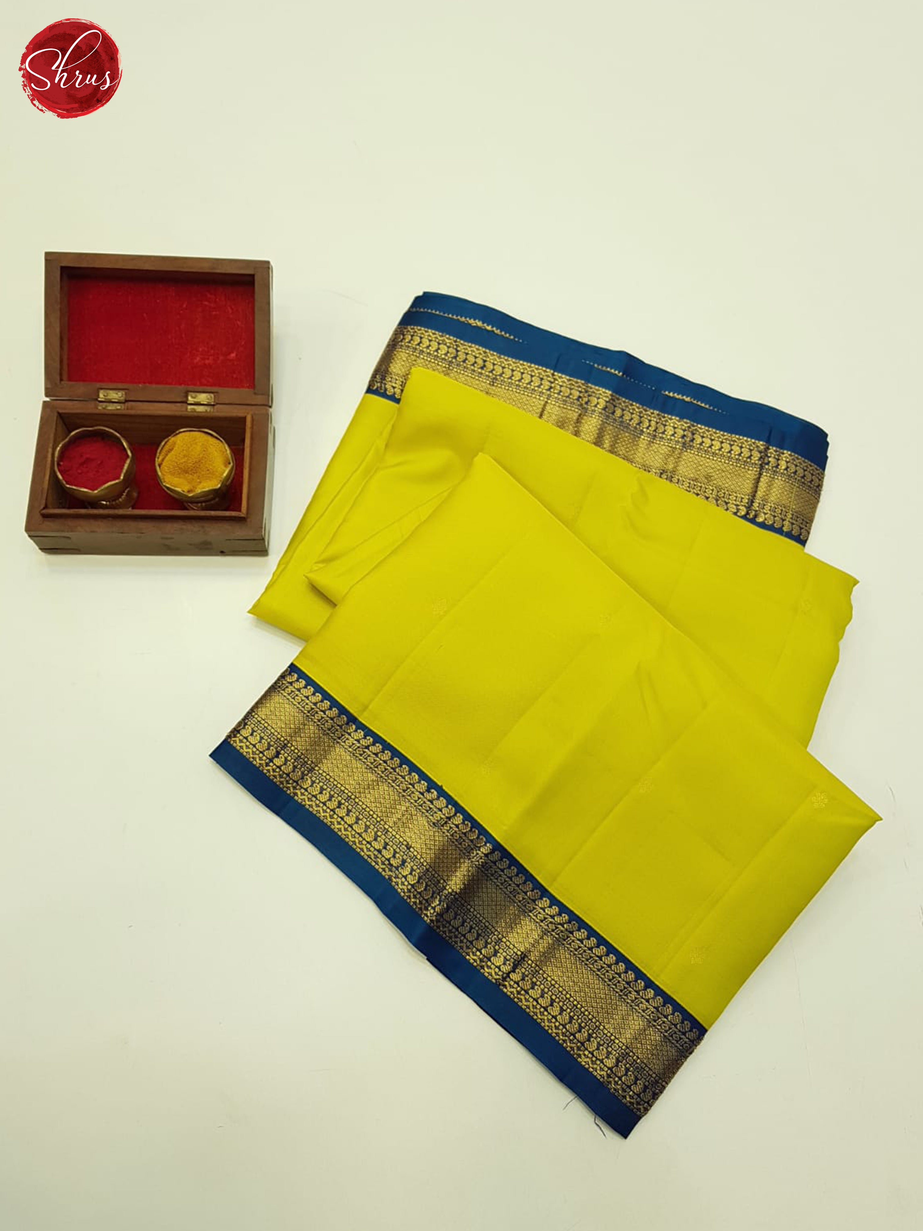 Green And Blue-Kanchipuram Saree - Shop on ShrusEternity.com