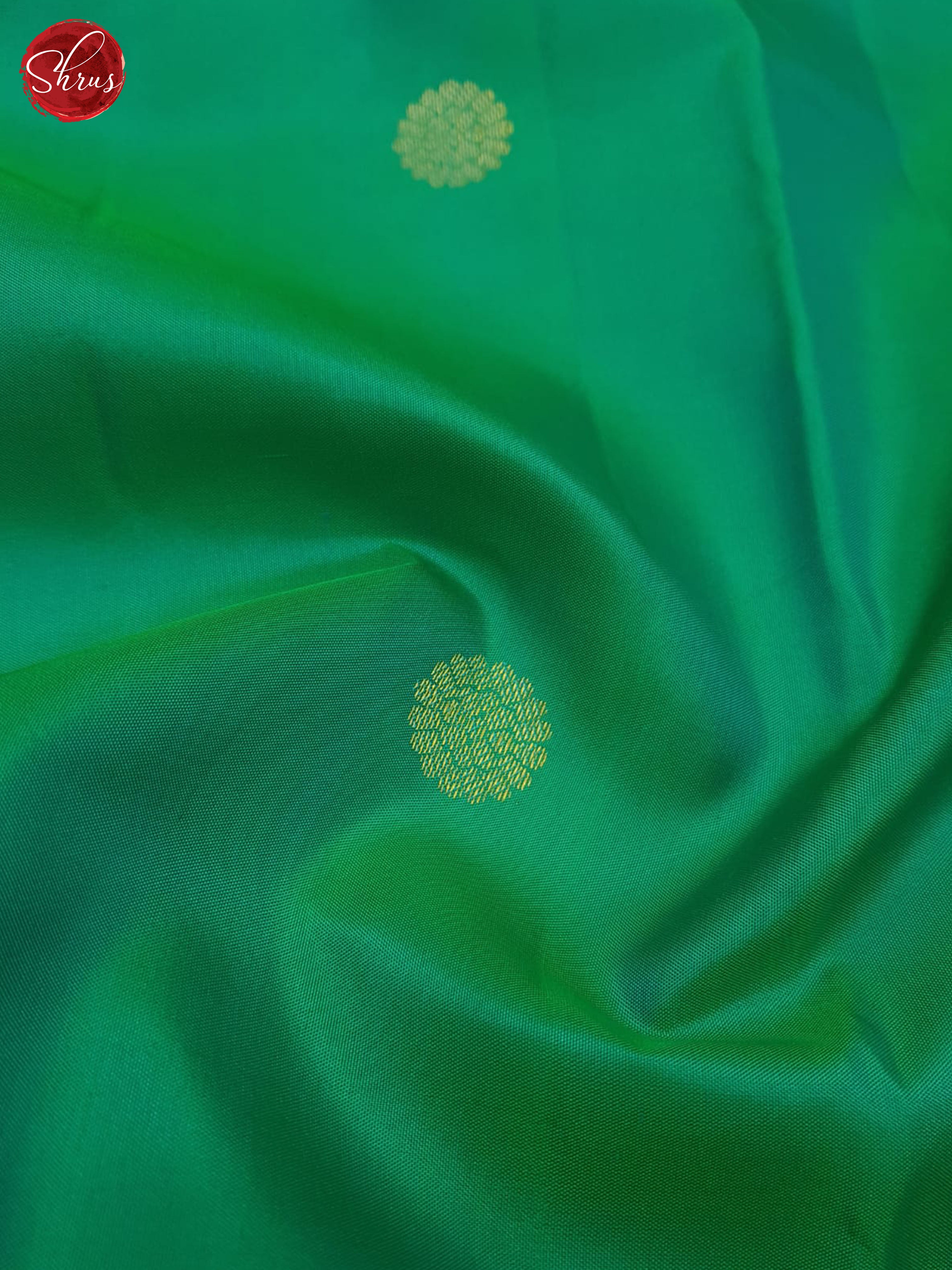 Green And Orange-Kanchipuram Silk saree - Shop on ShrusEternity.com