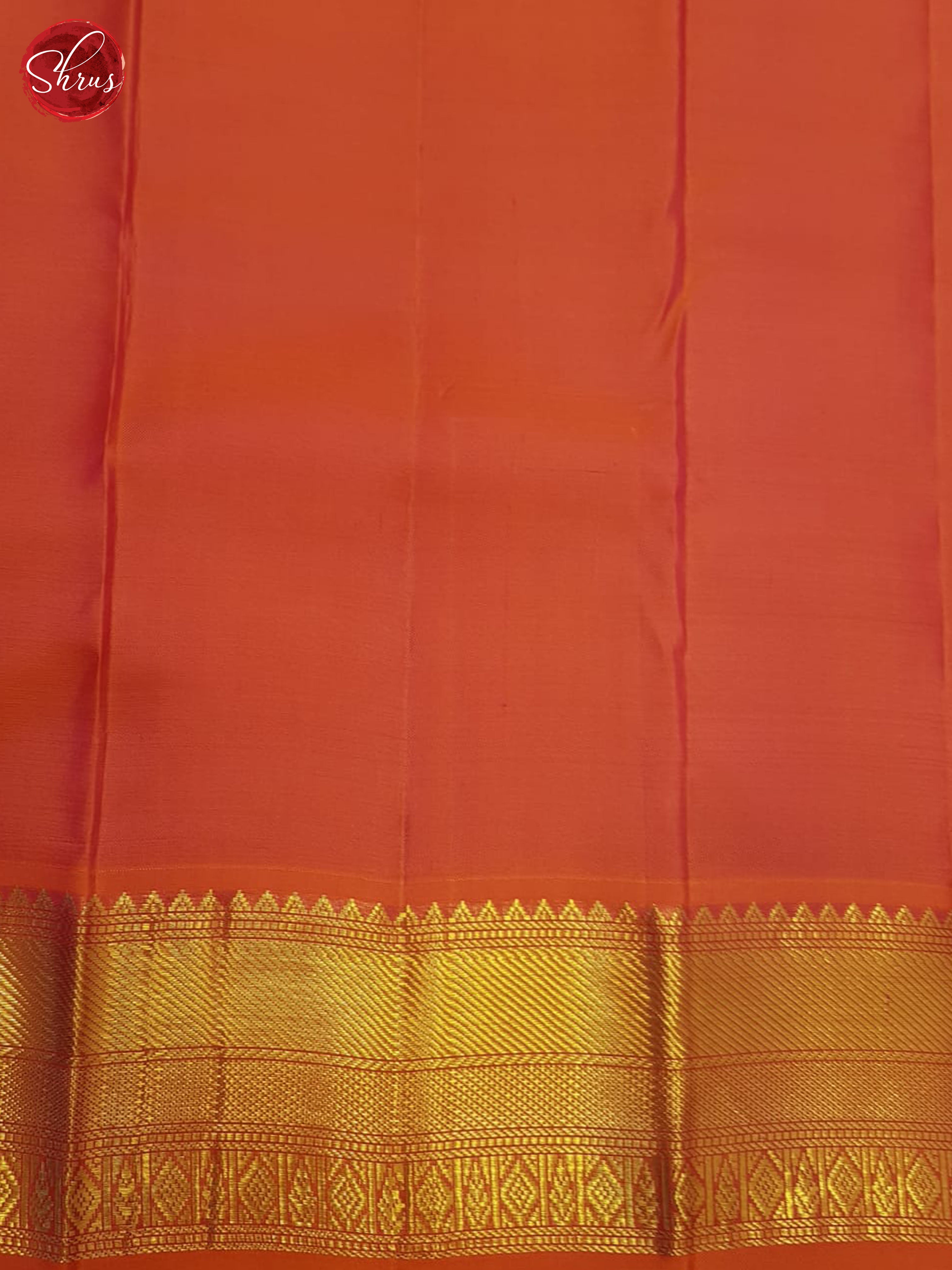 Green And Orange-Kanchipuram Silk saree - Shop on ShrusEternity.com