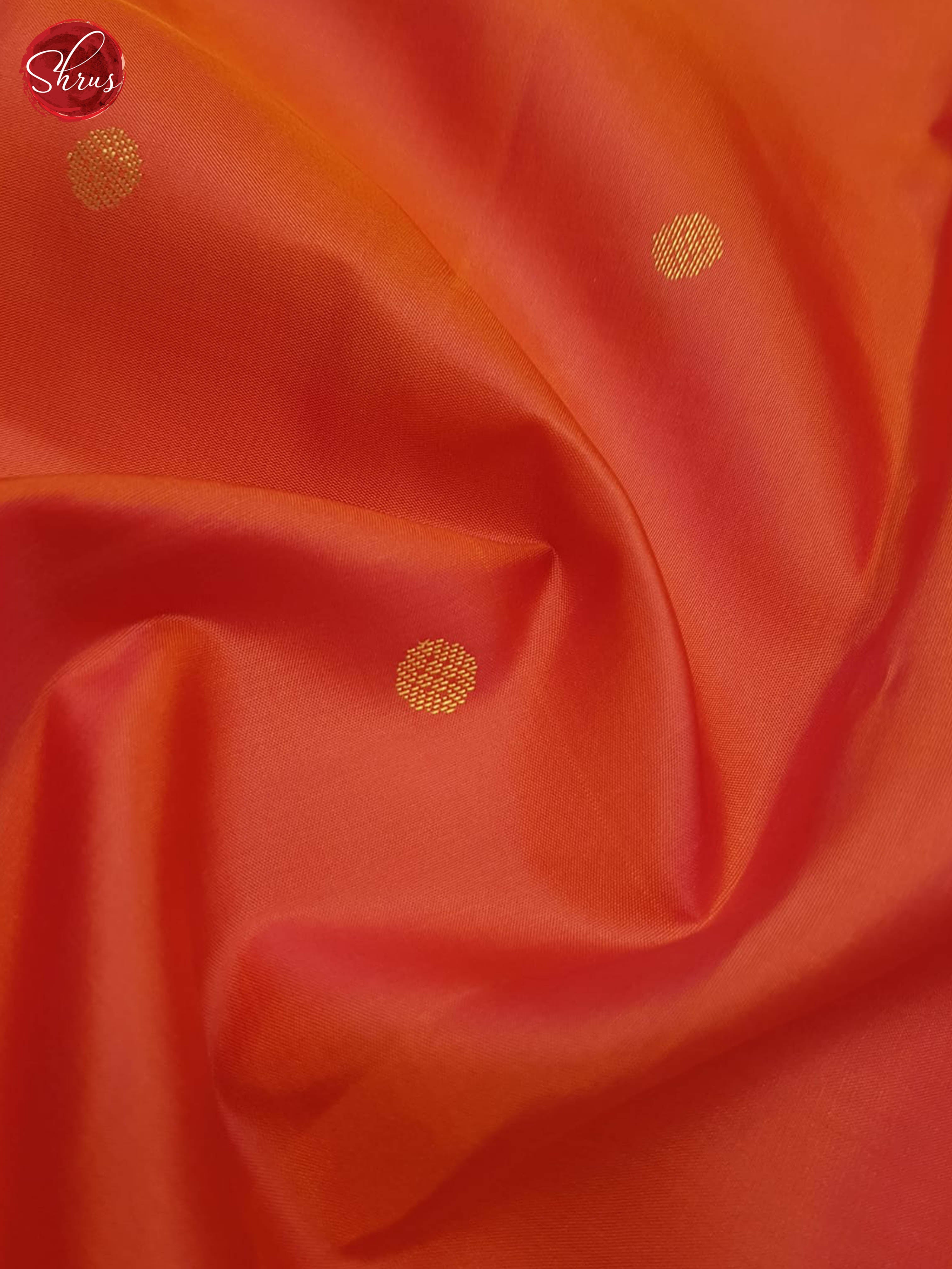 Orangish Pink And Green-Kanchipuram Silk Saree - Shop on ShrusEternity.com