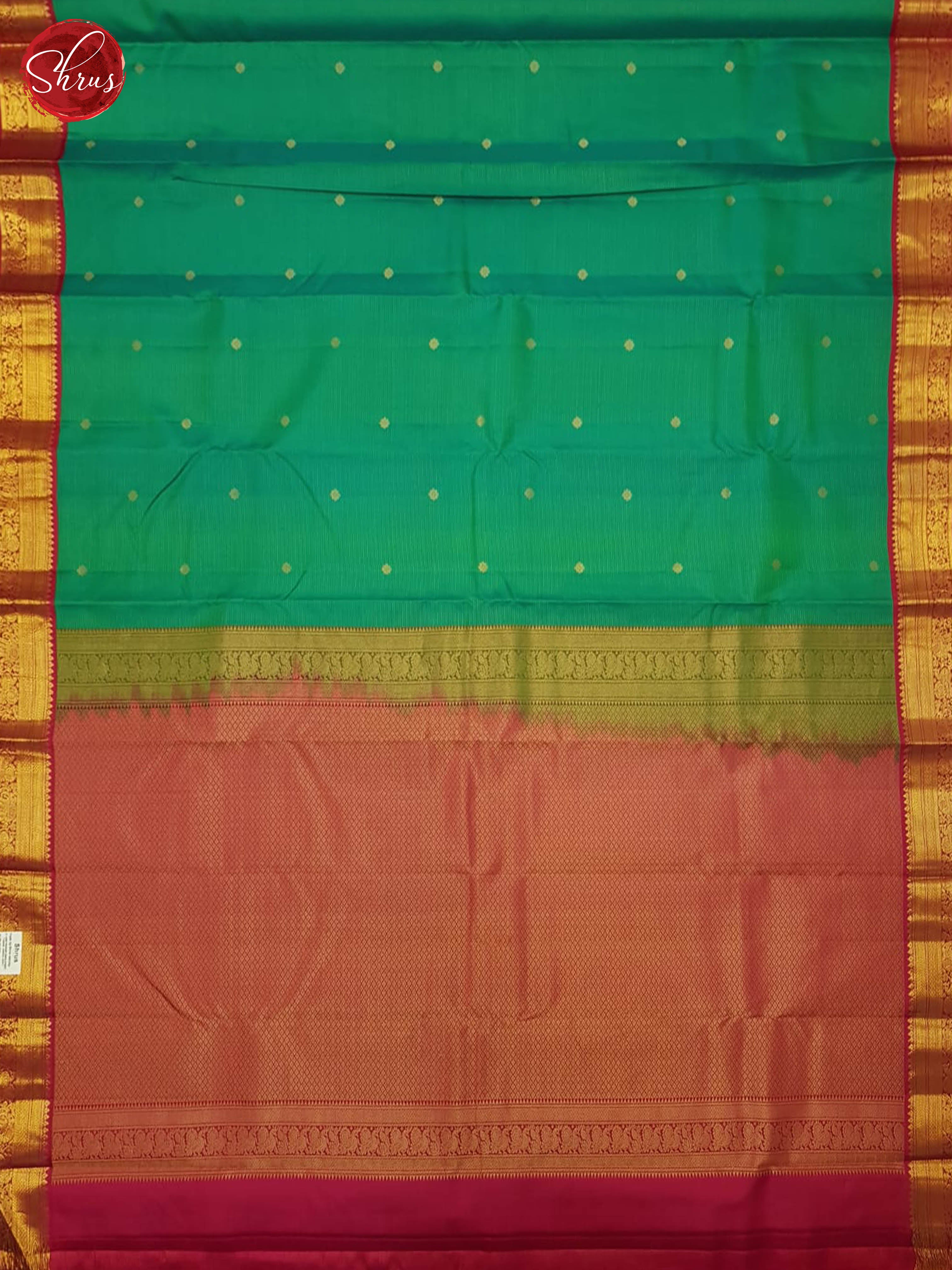 Green And Pink-Kanchipuram Silk Saree - Shop on ShrusEternity.com