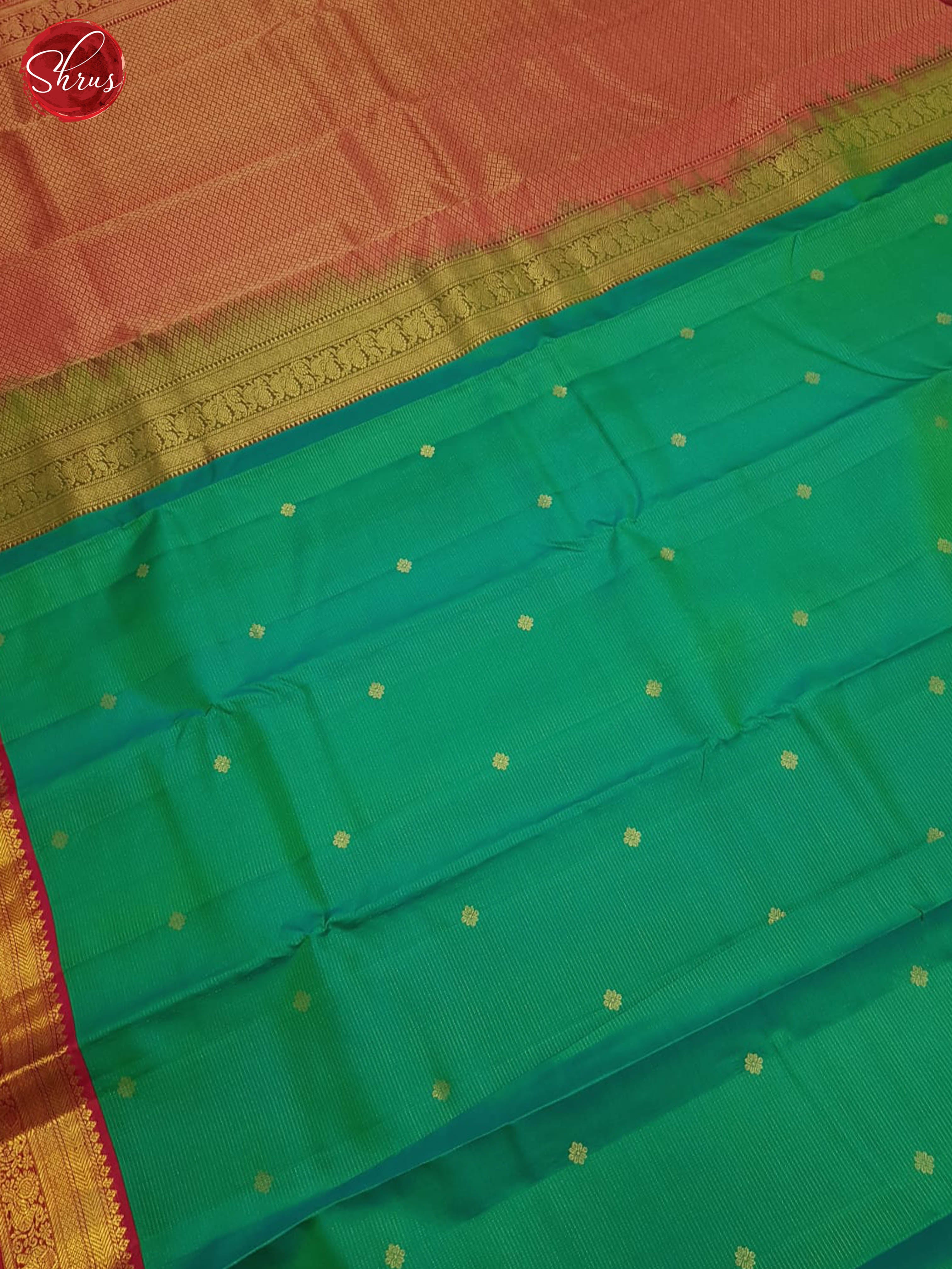 Green And Pink-Kanchipuram Silk Saree - Shop on ShrusEternity.com