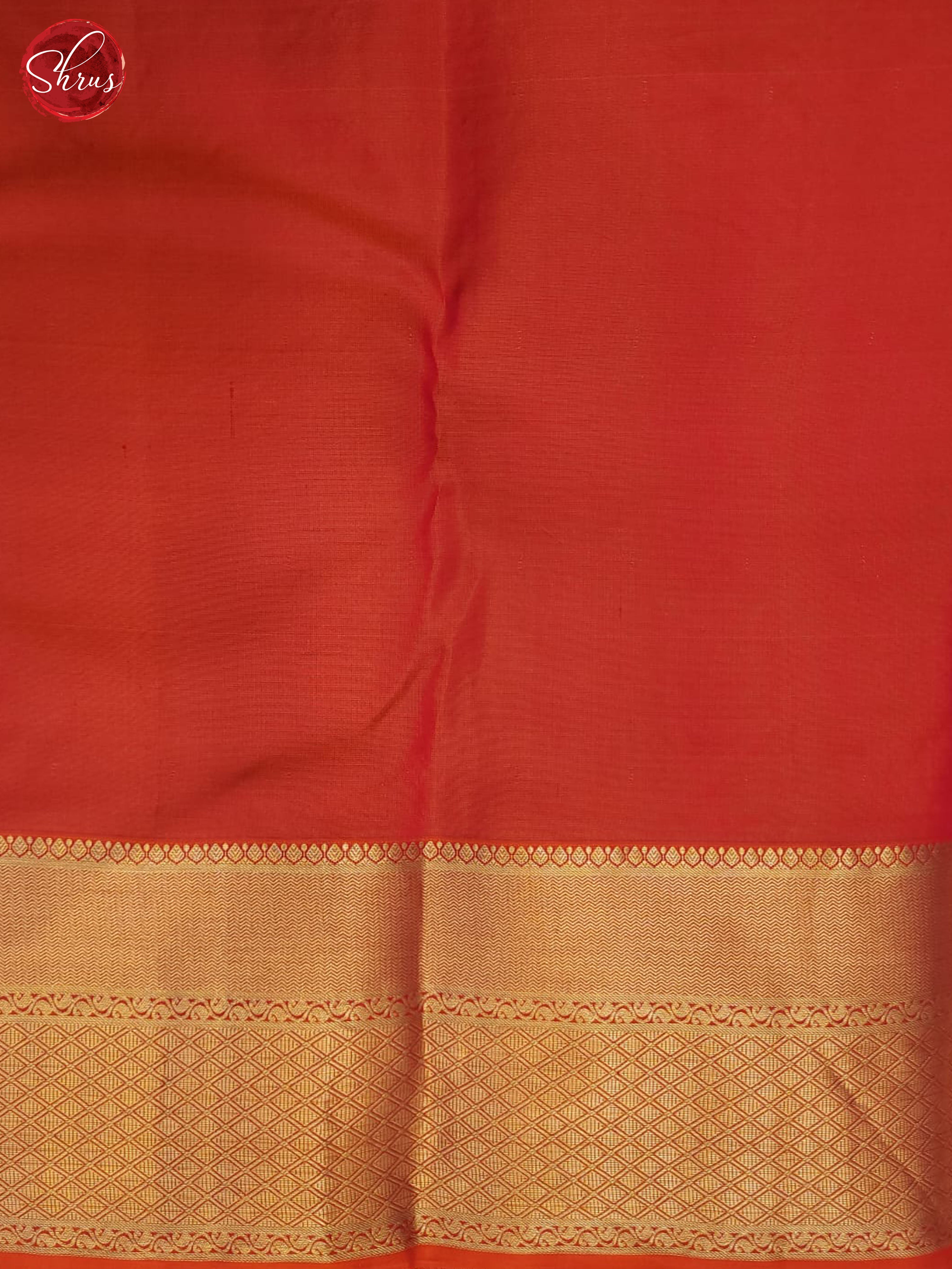 Orangish Pink - Kanchipuram silk Saree with Gold Zari Borders - Shop on ShrusEternity.com