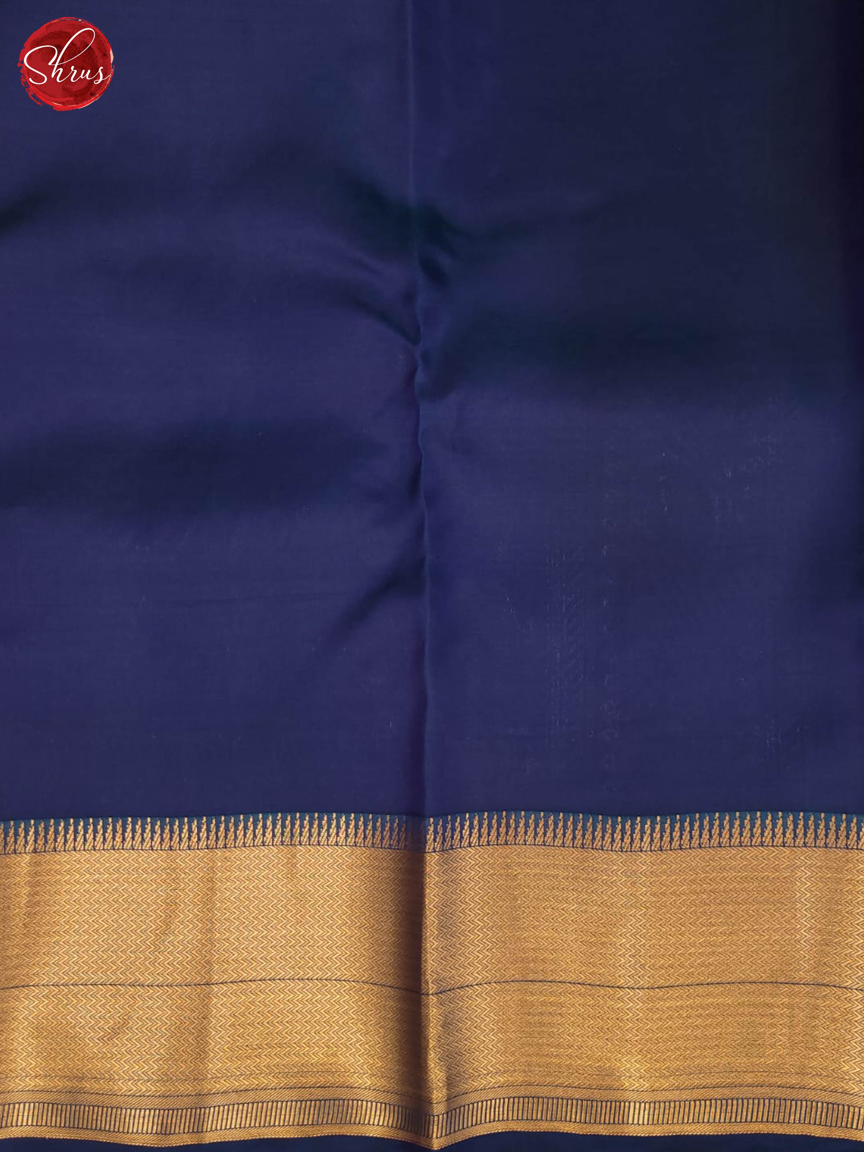Navy blue and Peacock blue- Kanchipuram half-pure silk saree - Shop on ShrusEternity.com