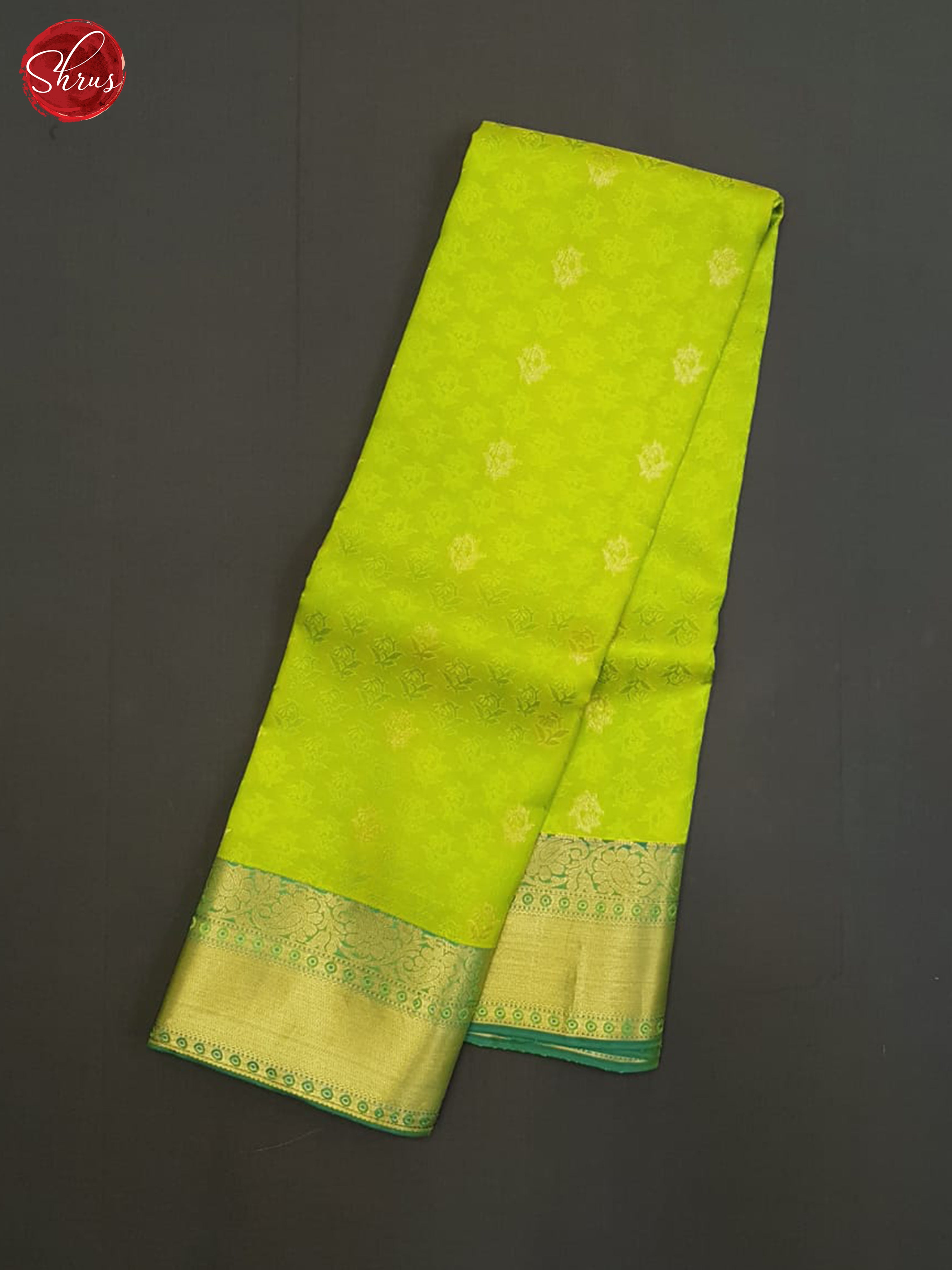 Light Green & Green - Kanchipuram Half-pure Silk Saree - Shop on ShrusEternity.com