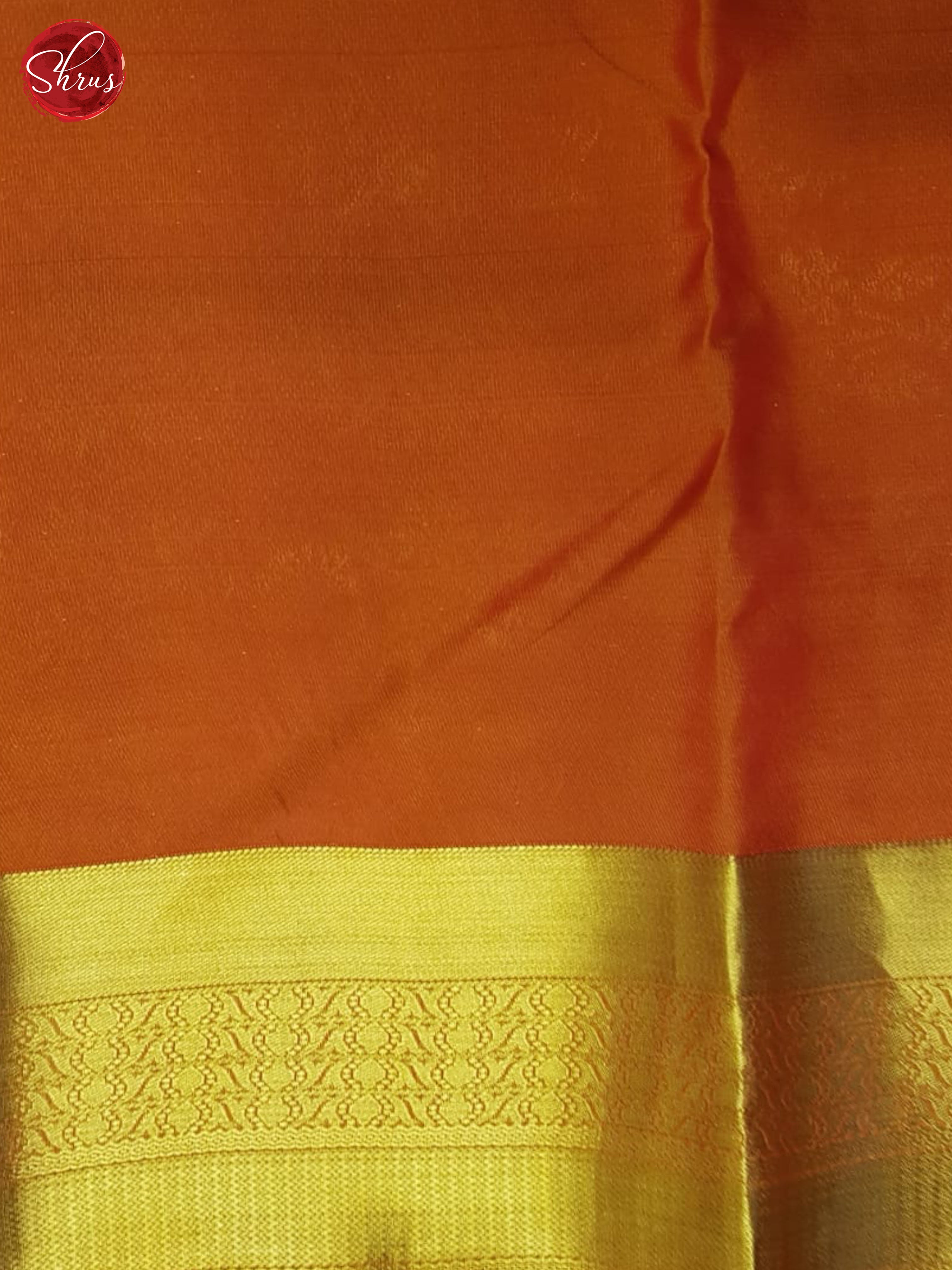 Orangish pink(Single Tone)- Kanchipuram half-pure Silk Saree - Shop on ShrusEternity.com